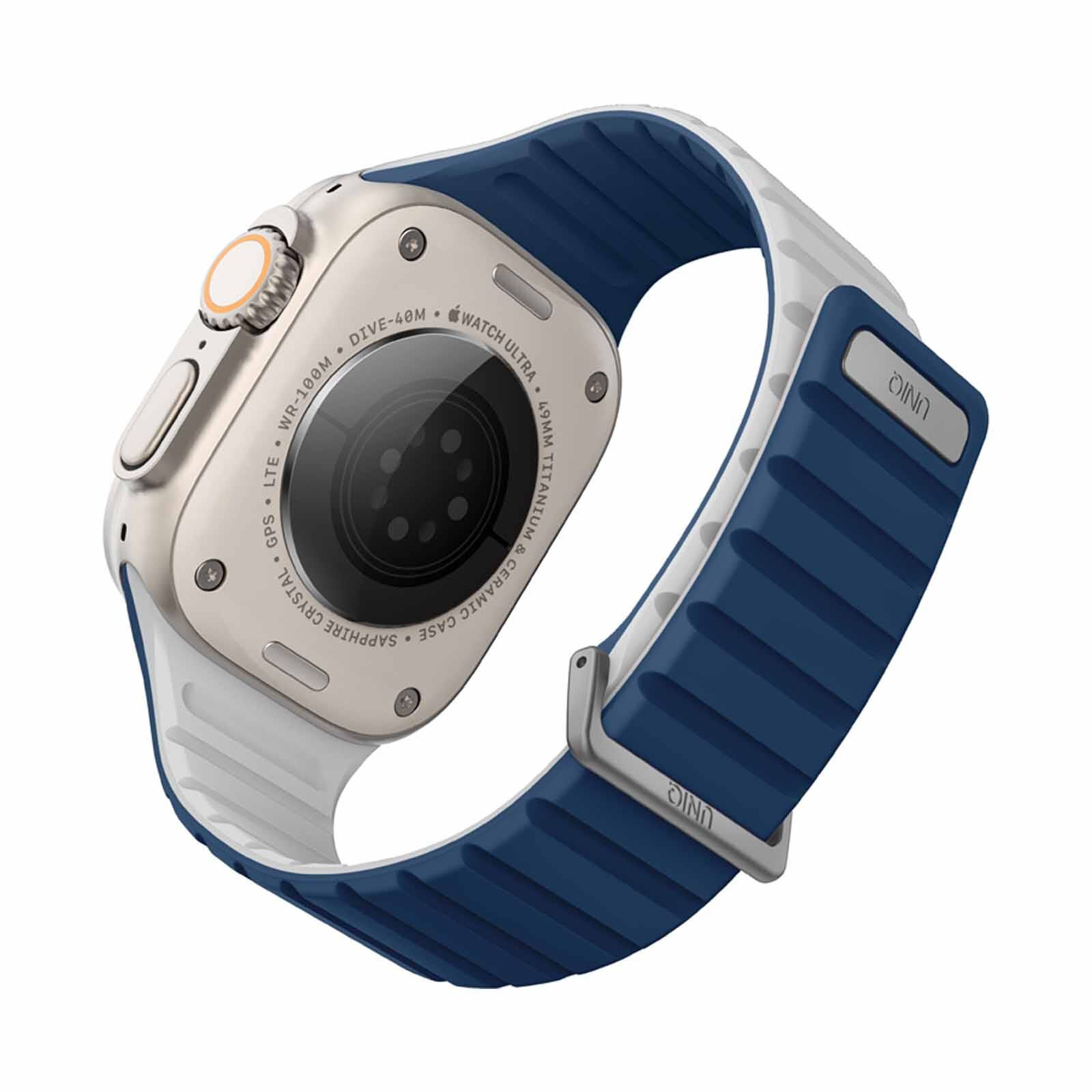 UNIQ Revix Evo Reversible Magnetic Apple Watch Strap 49/45/44/42mm - Royal Blue (royal Blue/ Chalk) UNIQ-49MM-REVERBLUCHK-image 3