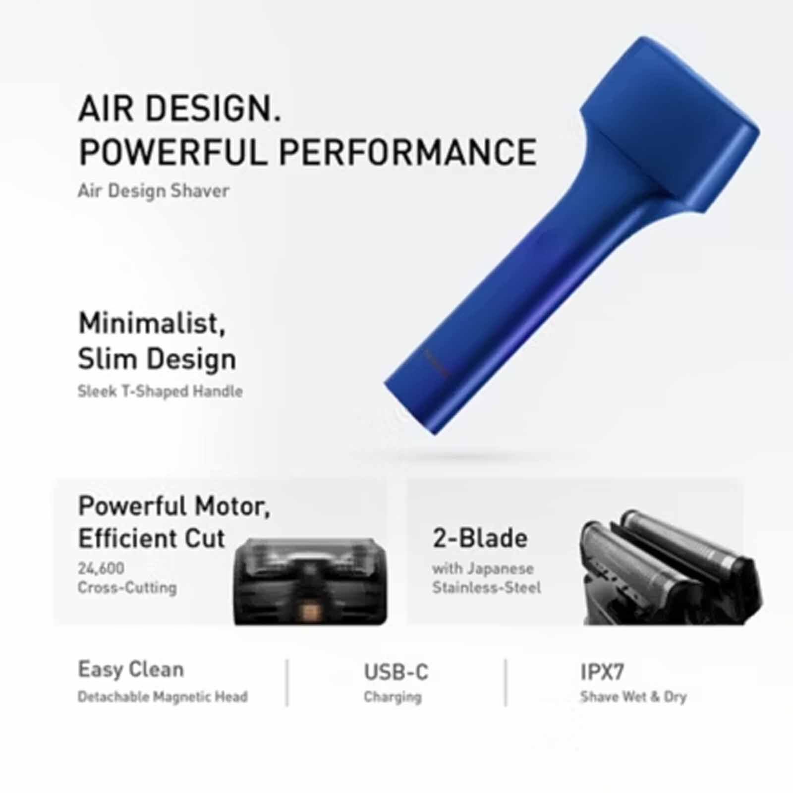PANASONIC 2-blade Air Design,high-speed Linear Motor Shaver - Navy ES-TM2A-A451-image 6