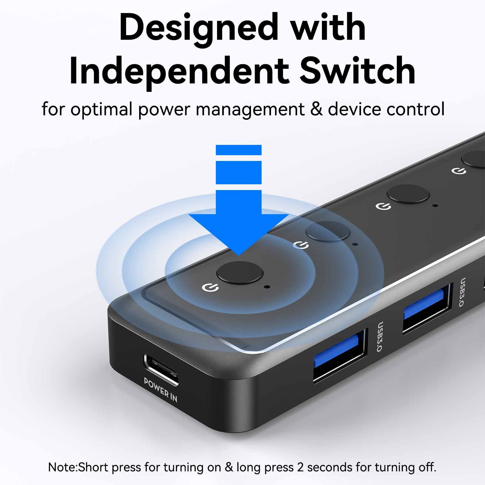 MOKIN 5 In 1 Usb A To 4*usb A3.0+usb-c Dc Hub MK-MOUC5708-image 6