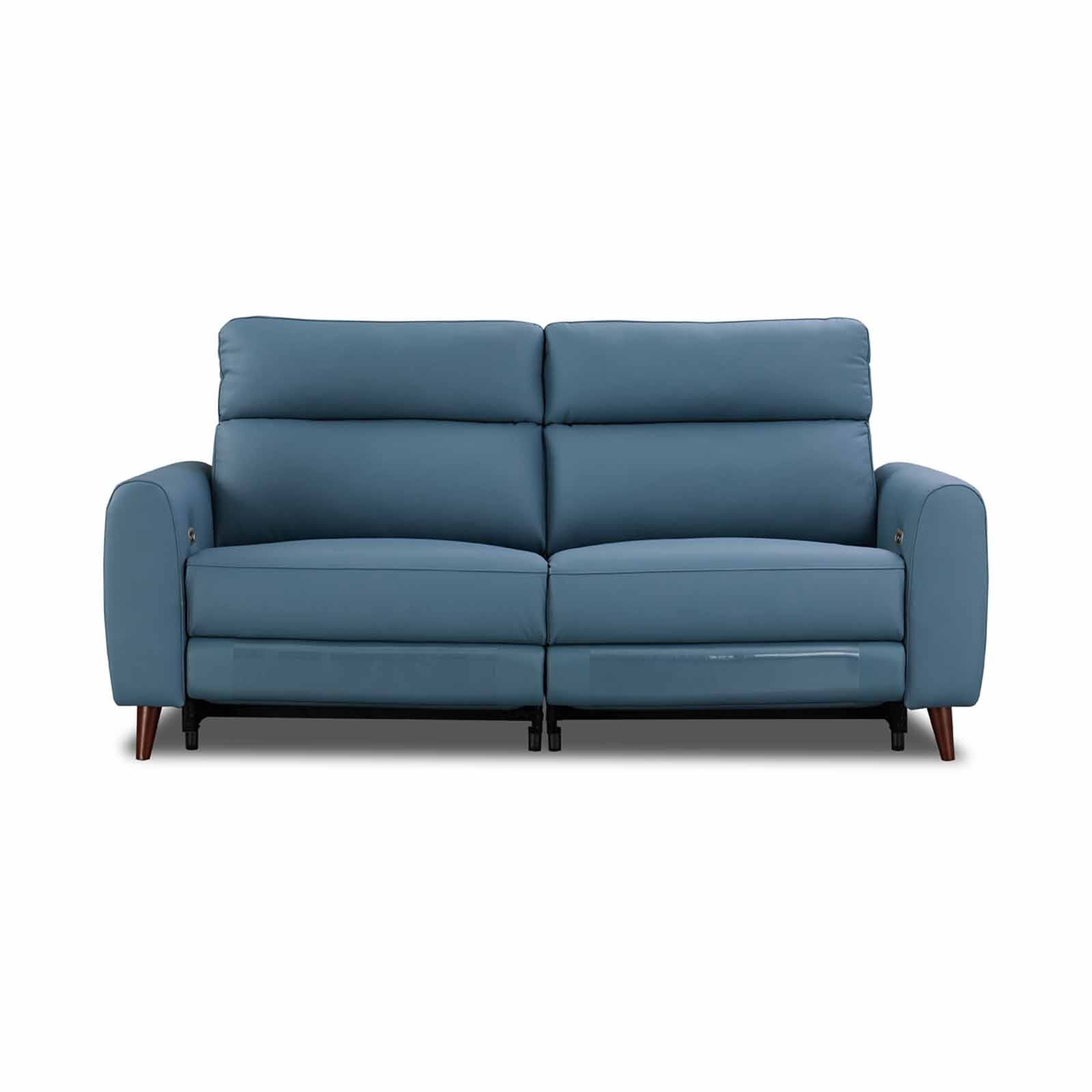 GERBRSI 3rr Seater (hl) Cat A Blue Half Leather Sofa NOVA-image 1