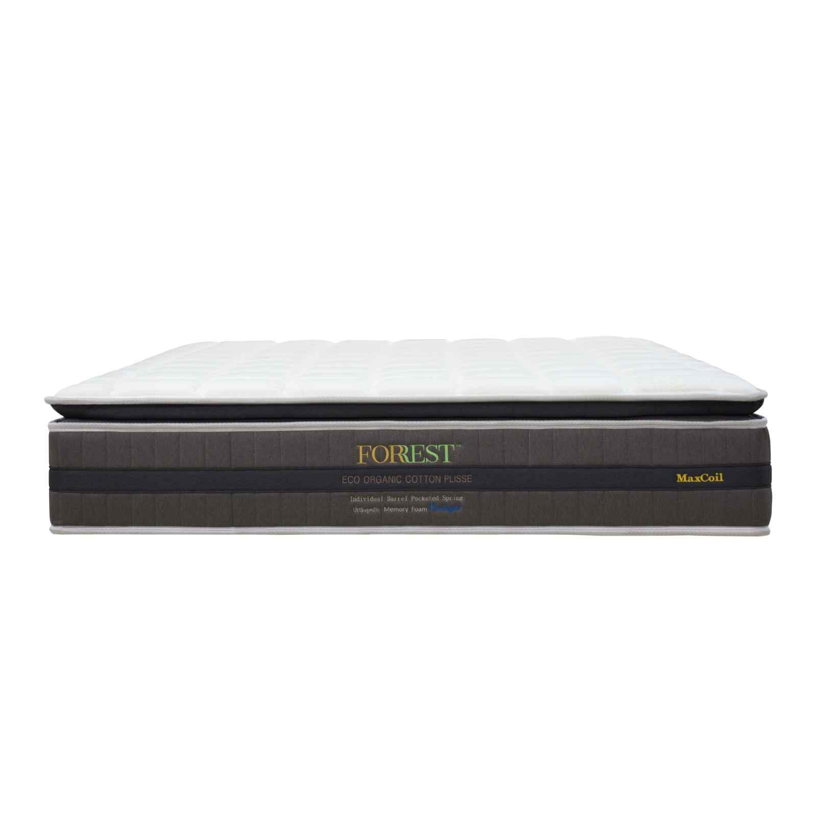 MAXCOIL Super Single Mattress ECO ORGANIC COTTON PLISSE-image 1
