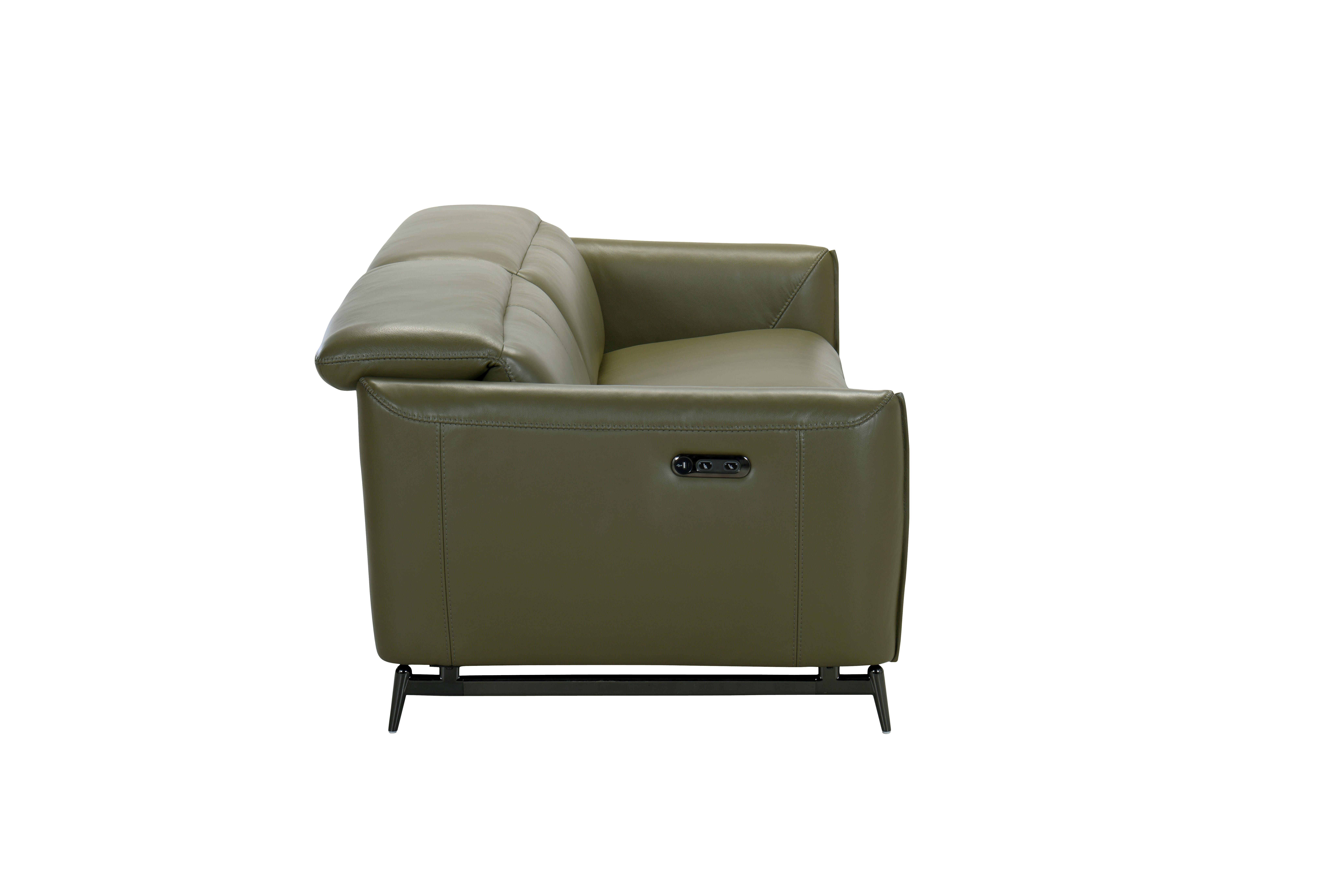 3rr Seater (fl) C15 Green Full Leather Sofa VERDA-image 5