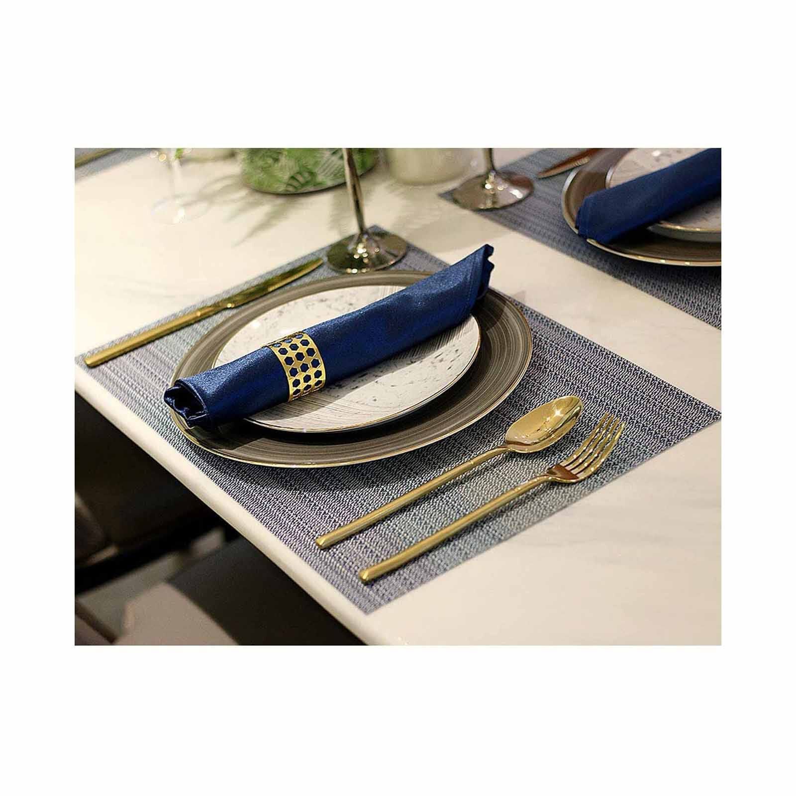 RAPEE Pointelle Placemat Blue (online) POINTPMBLU-image 2