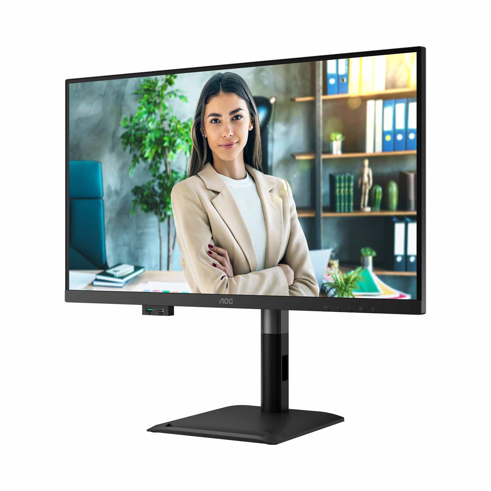 AOC 27in Ips Uhd 60hz Usb-c Pd96w With Adjustable Stand Monitor U27P4C-image 3