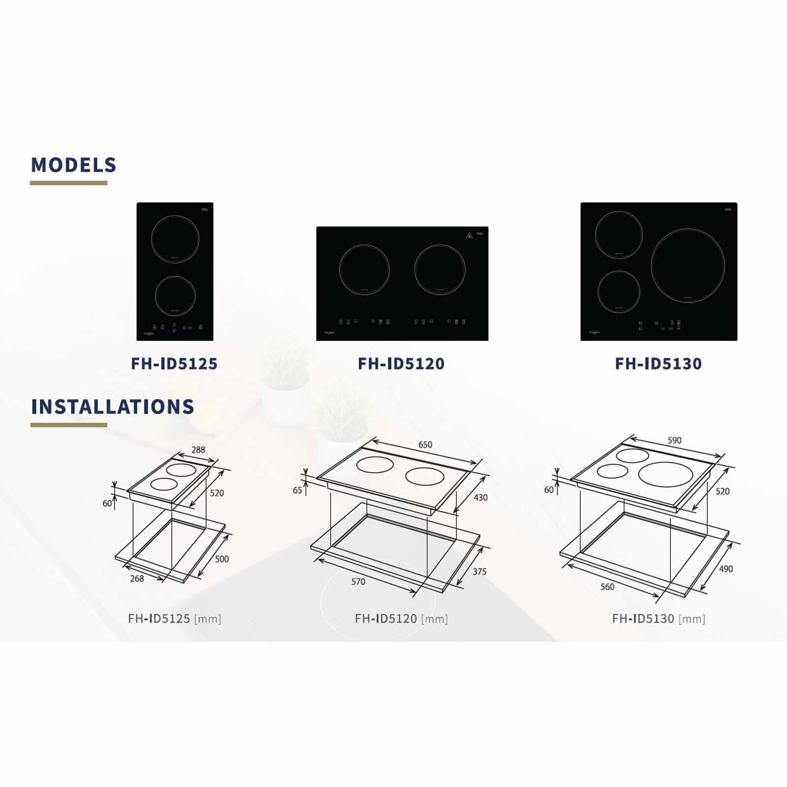 FUJIOH 30cm 2 Zone Induction Hob (exclude Installation) FH-ID5125-image 2