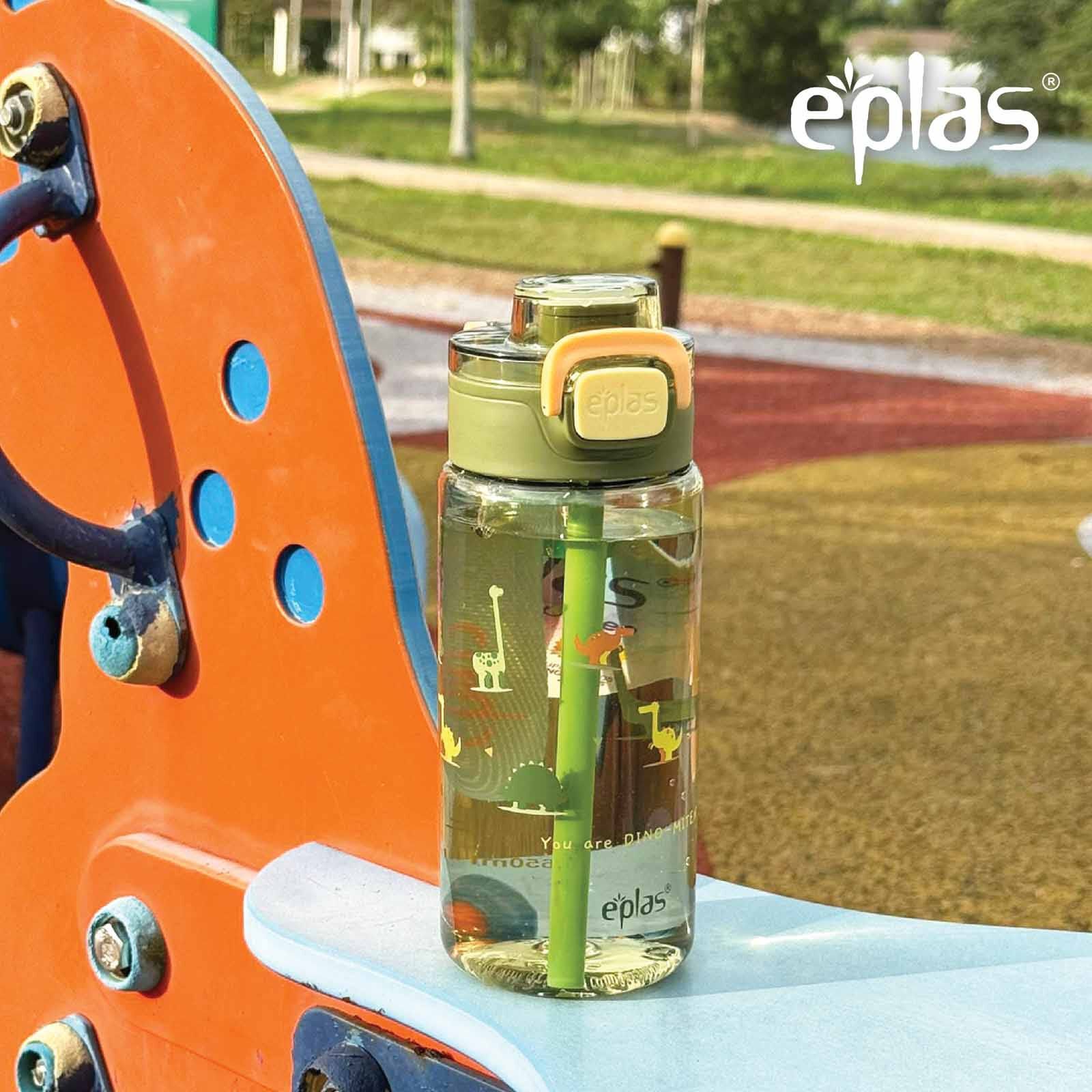EPLAS Candy Crush One-touch Open Water Bottle With Prints (650ml) - Purple/lemon EGI-650-image 5