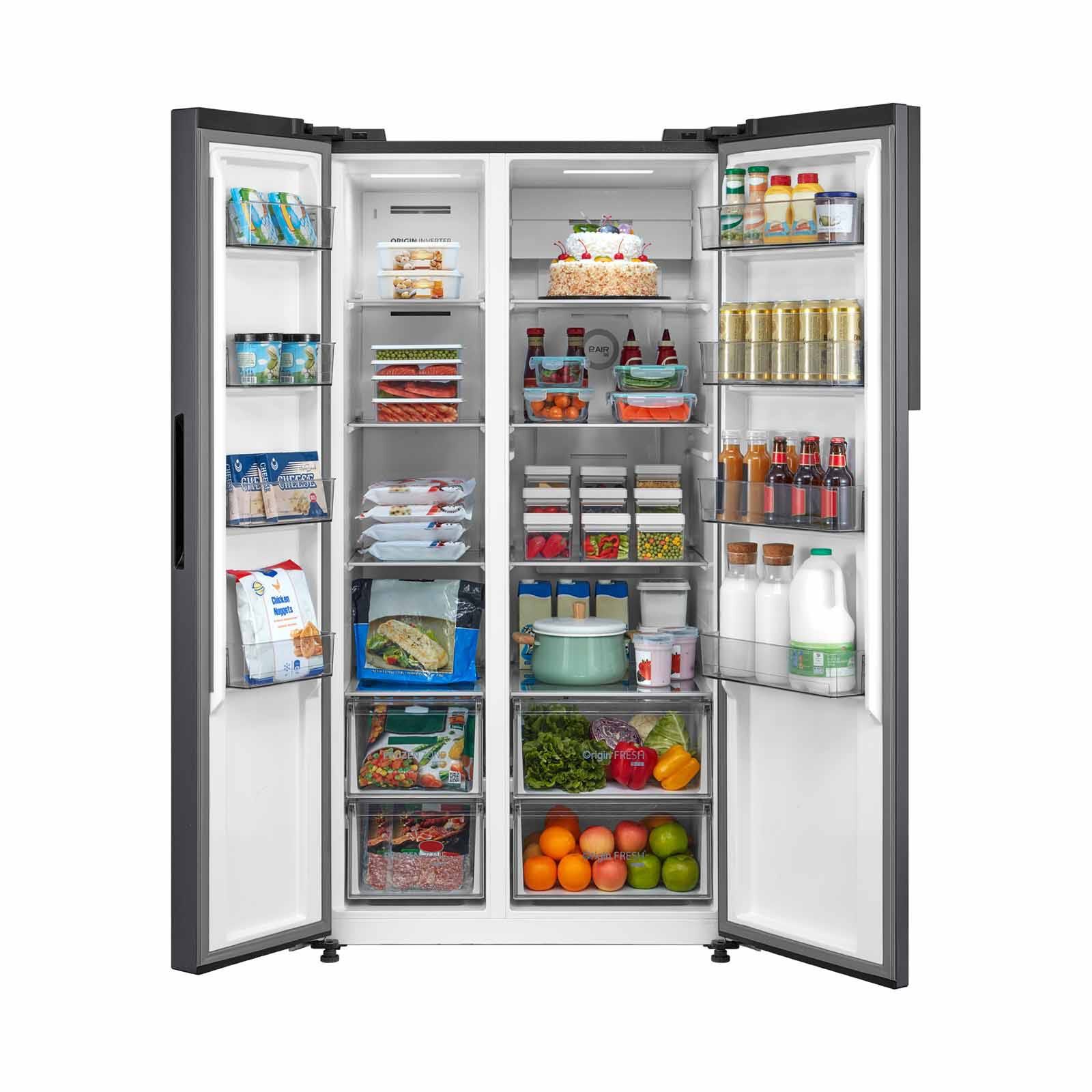 TOSHIBA Side By Side Door Fridge (601l) Morandi Grey GR-RS780WI-PMX(06)-image 2