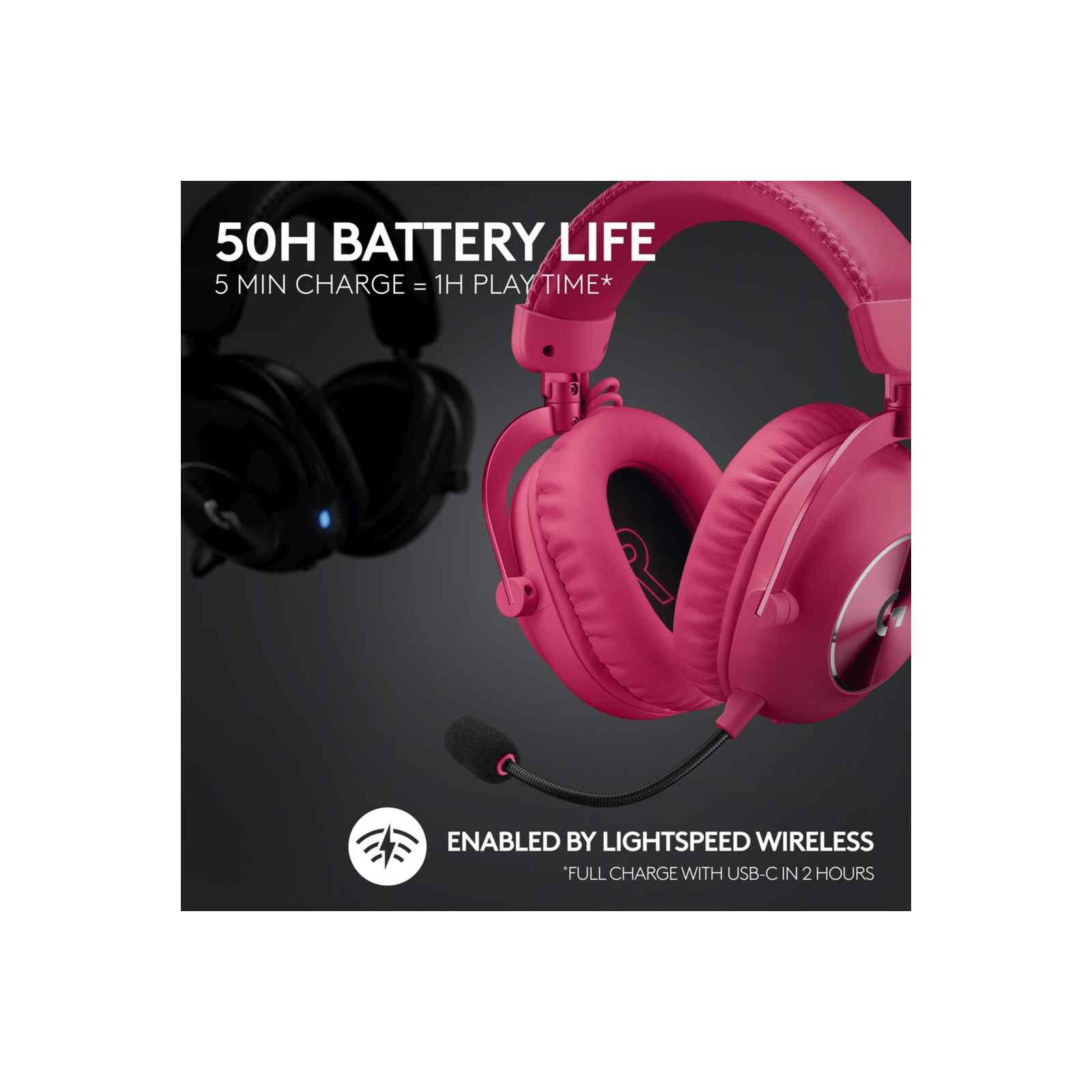 LOGITECH G Pro X 2 Lightspeed Bluetooth Gaming Headset Magenta 981-001276-image 8