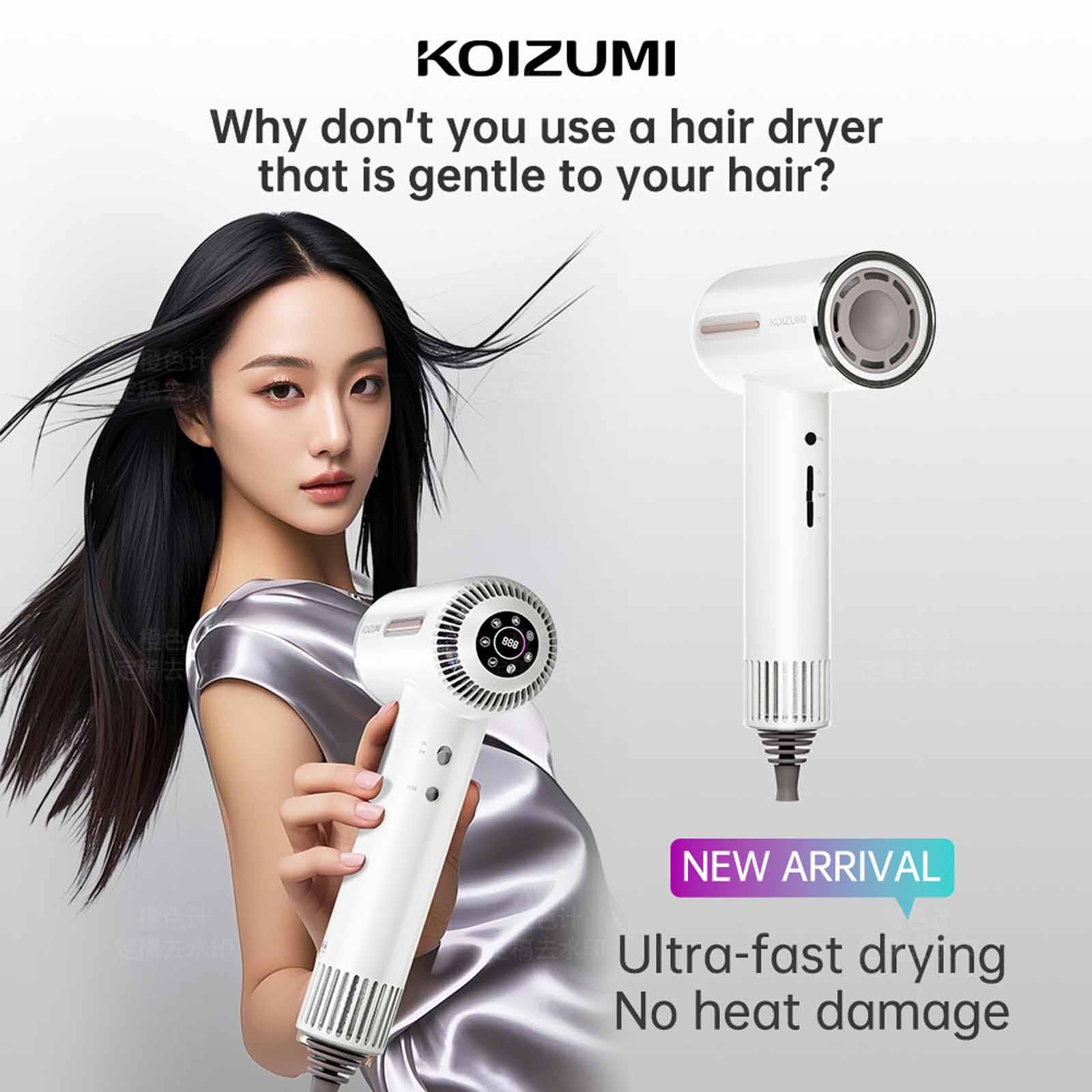 KOIZUMI Plasma Ion Bldc Hair Dryer (1600w) - White KHD-G800/WD-image 4
