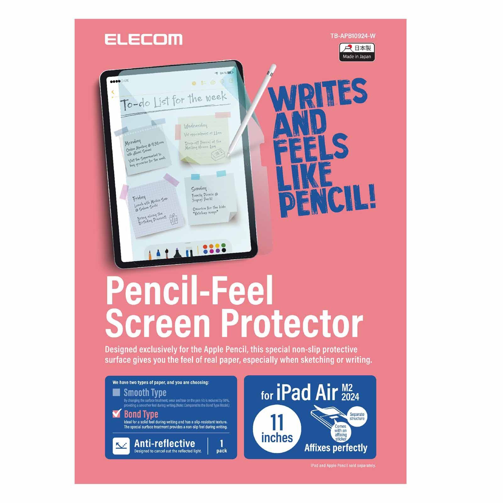 ELECOM Ipad Air 11 Inch (m2) Paperlike Film (bond) TB-APB10924-W-image 1
