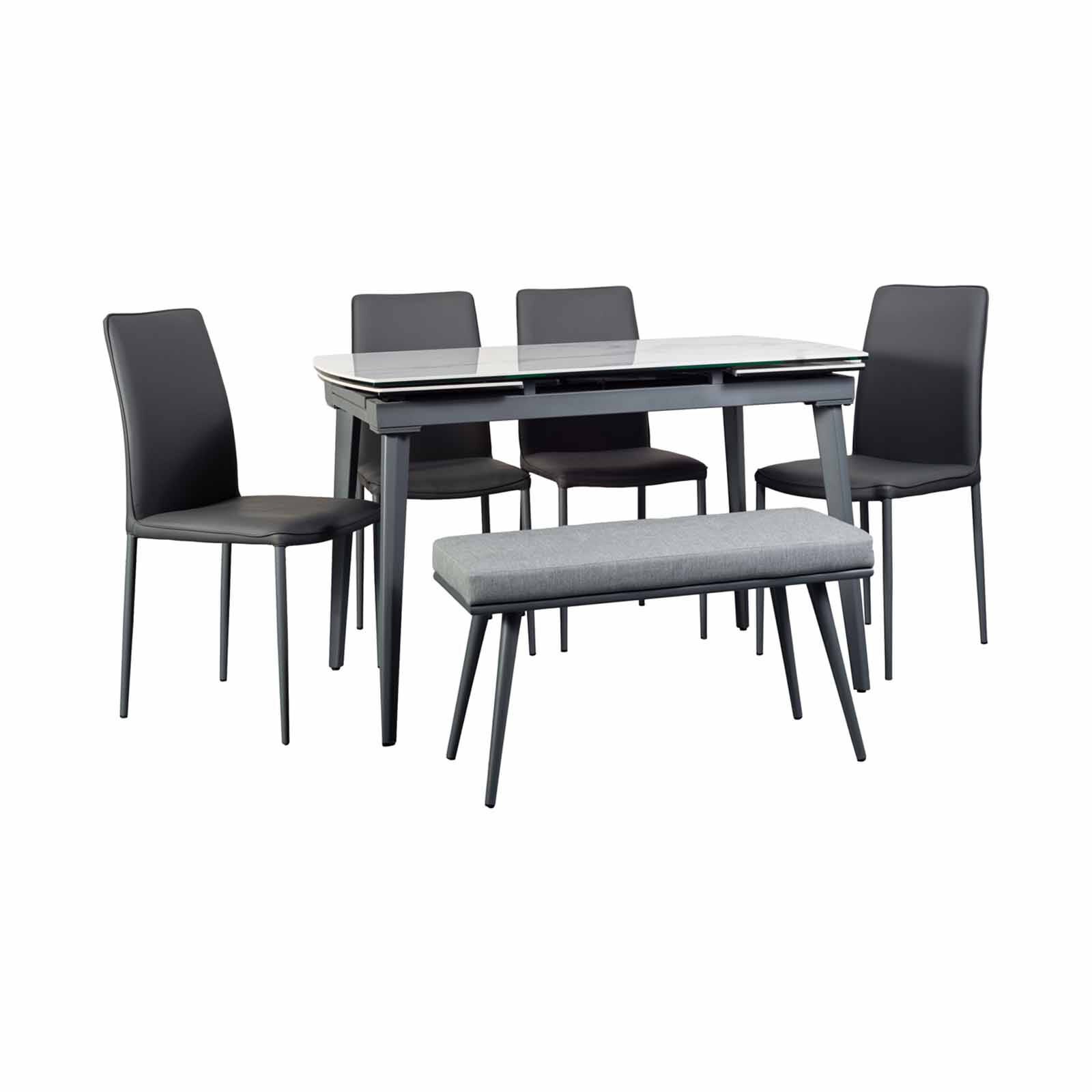 6 Piece Extendable Dining Set KLOSE-image 1