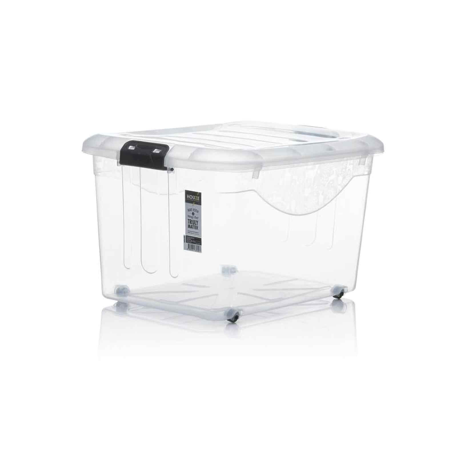 HOUZE 30l Motif Storage Box With Wheels SB-1111-CLEAR