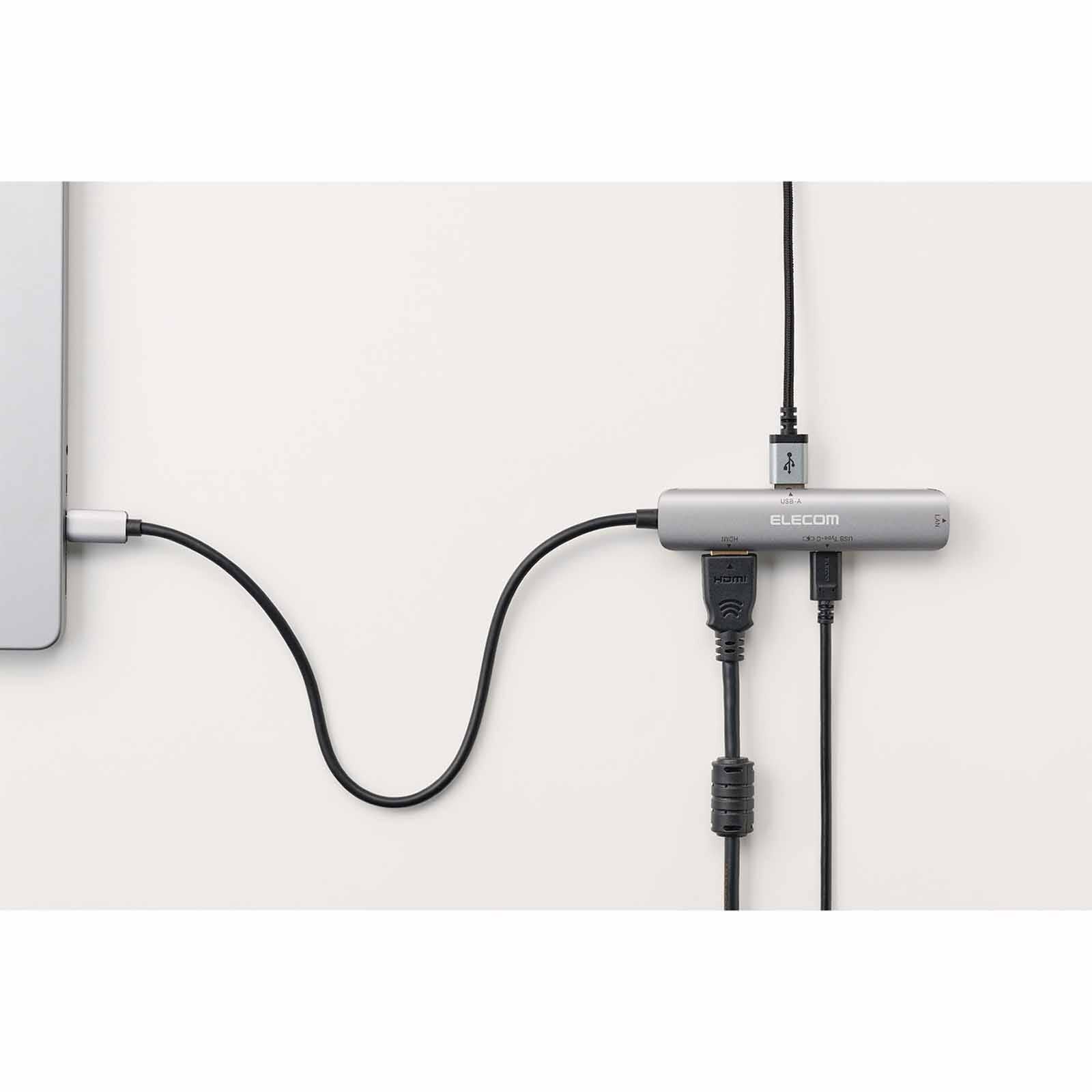 ELECOM 4 In 1 Docking Statio Hdmi/lan/1x Usb 3.2(gen 1) Pd100w DST-C29SV-image 4