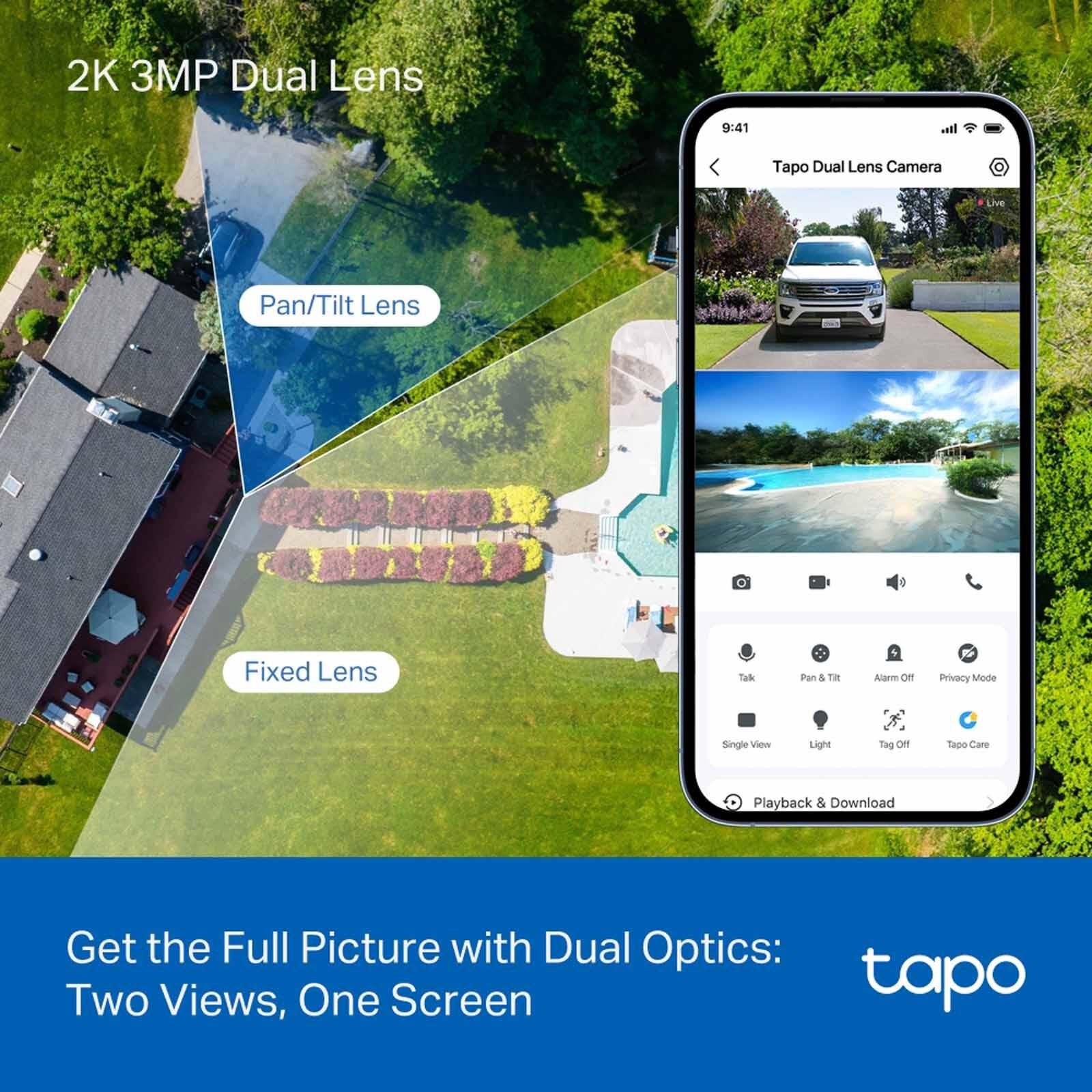 TP LINK Indoor/outdoor Dual Lens Pan/tilt Security Camera TAPO TC34-image 9