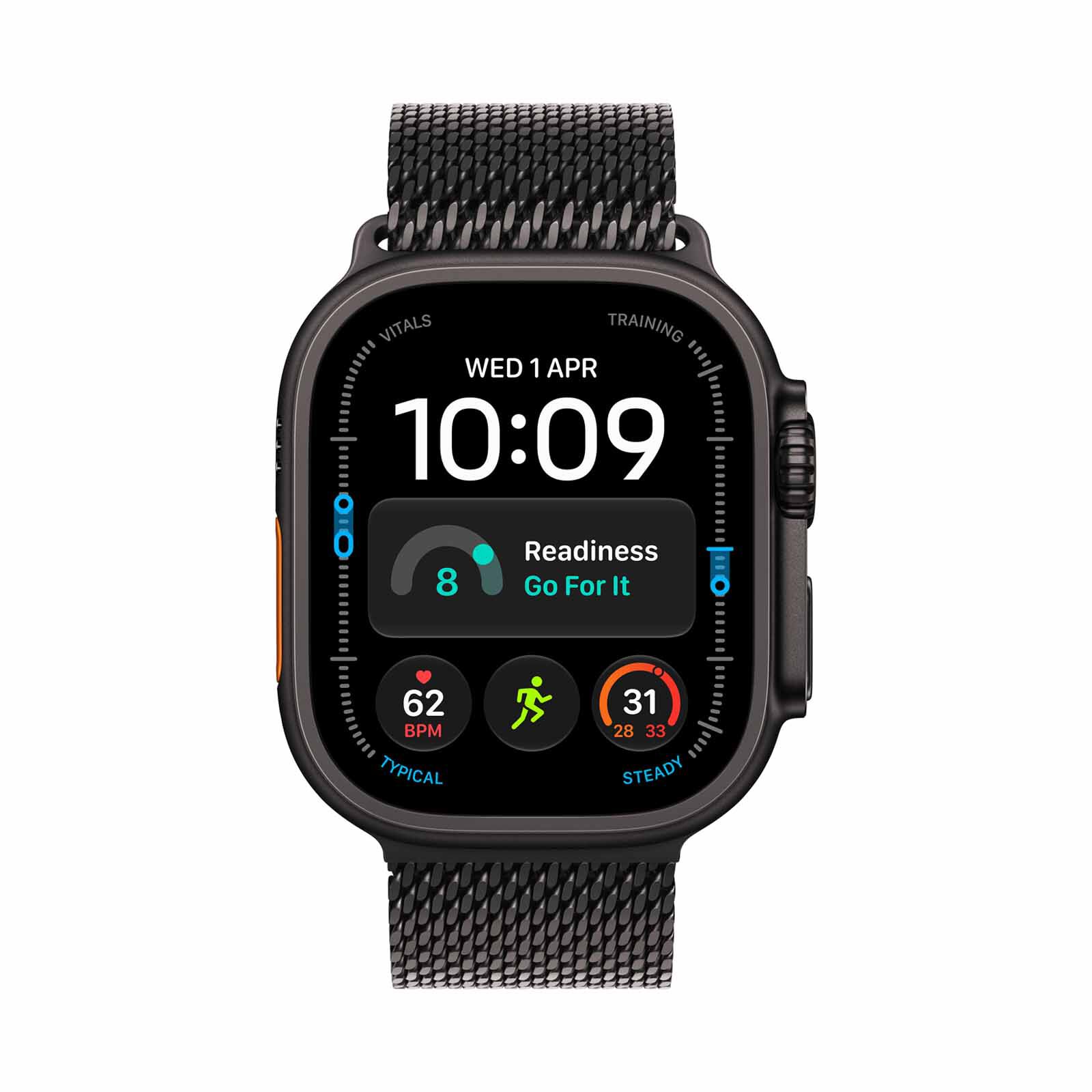 APPLE Watch Ultra 4 Gps + Cellular 49mm Black Titanium Case With Black Titanium Milanese Loop - L MJAX4X/A