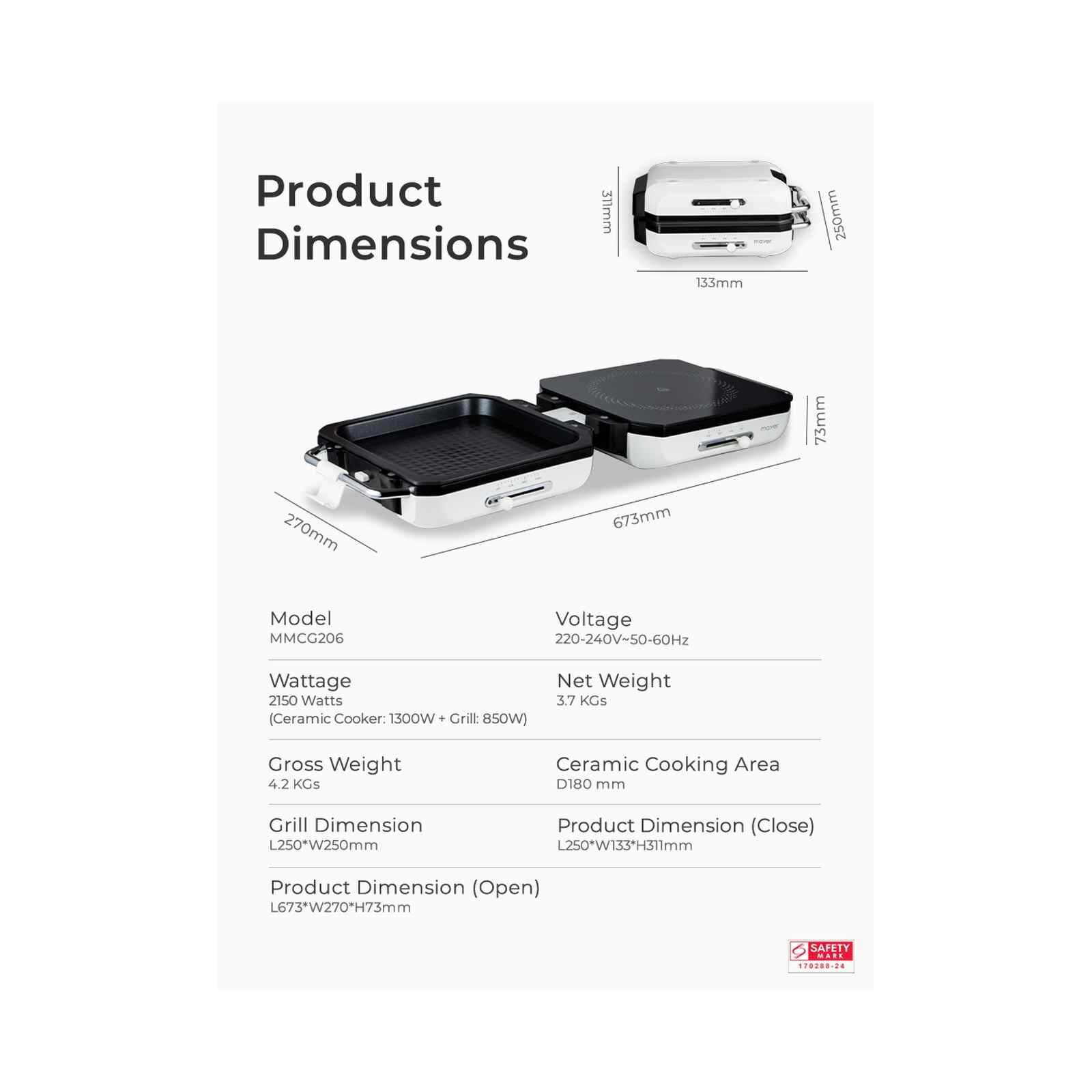 MAYER 2 In 1 Ceramic Multi Cooker MMCCG206BK-image 9