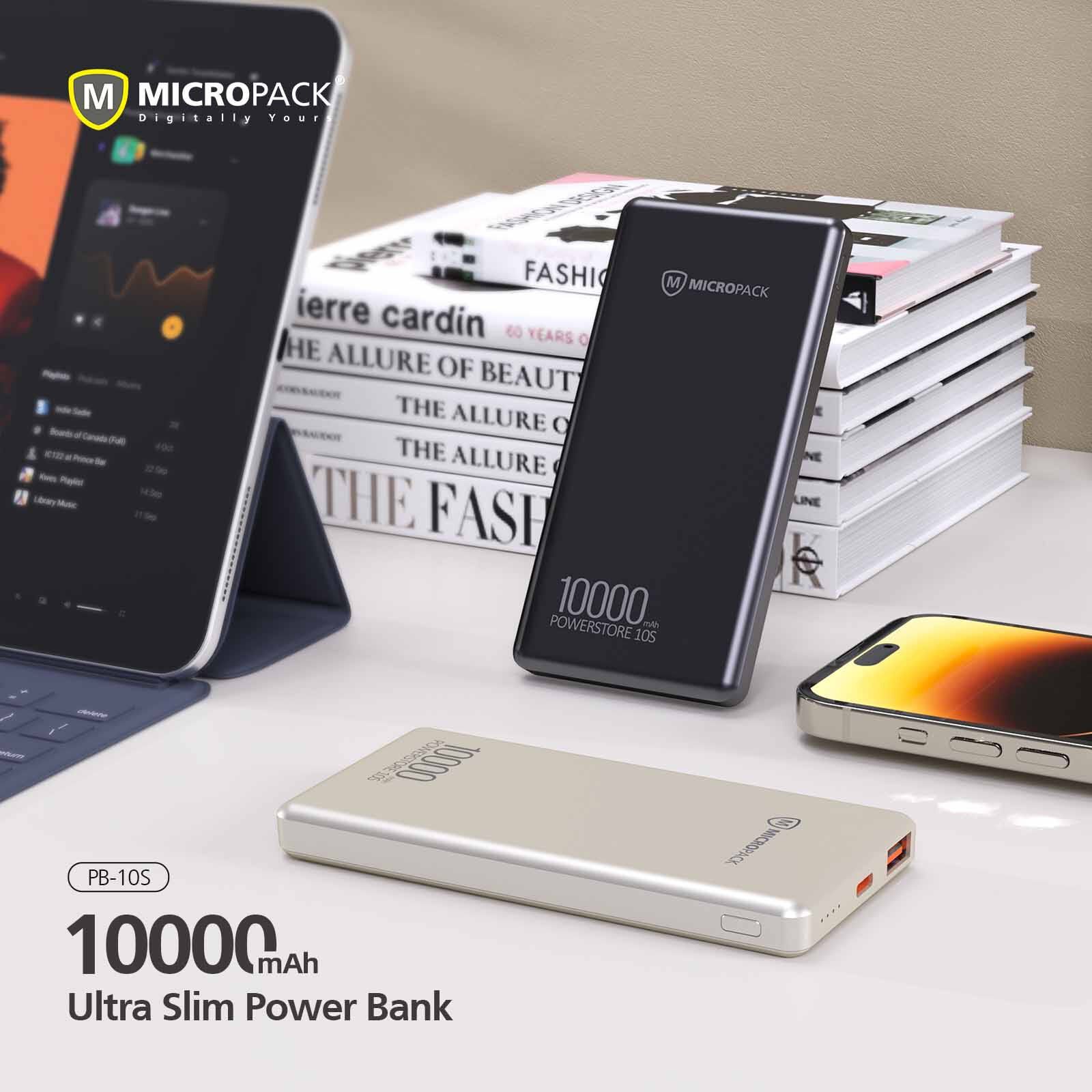 MICROPACK 2 In 1 Slim Powerbank - Black PB-10S-BK-image 7