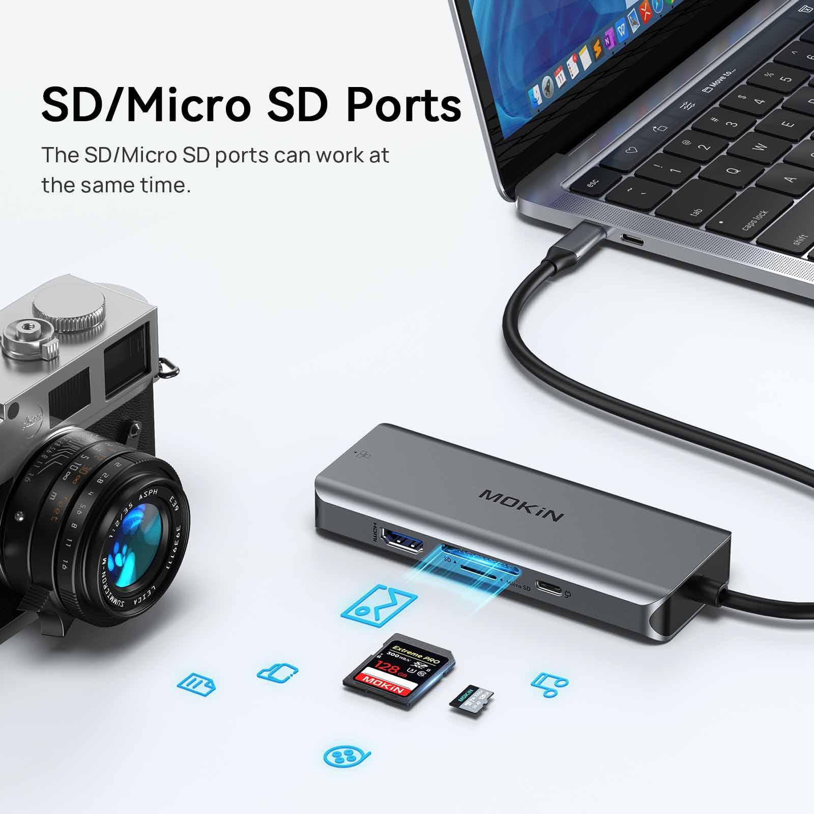 MOKIN 8-in-1 Hdmi 4k Usb-c 3.0 Usb-a 3.0 X 2 Rj45 Lan Port Sd/micro Sd Usb-c Pd100w Charging MK-MOUC0315-image 6