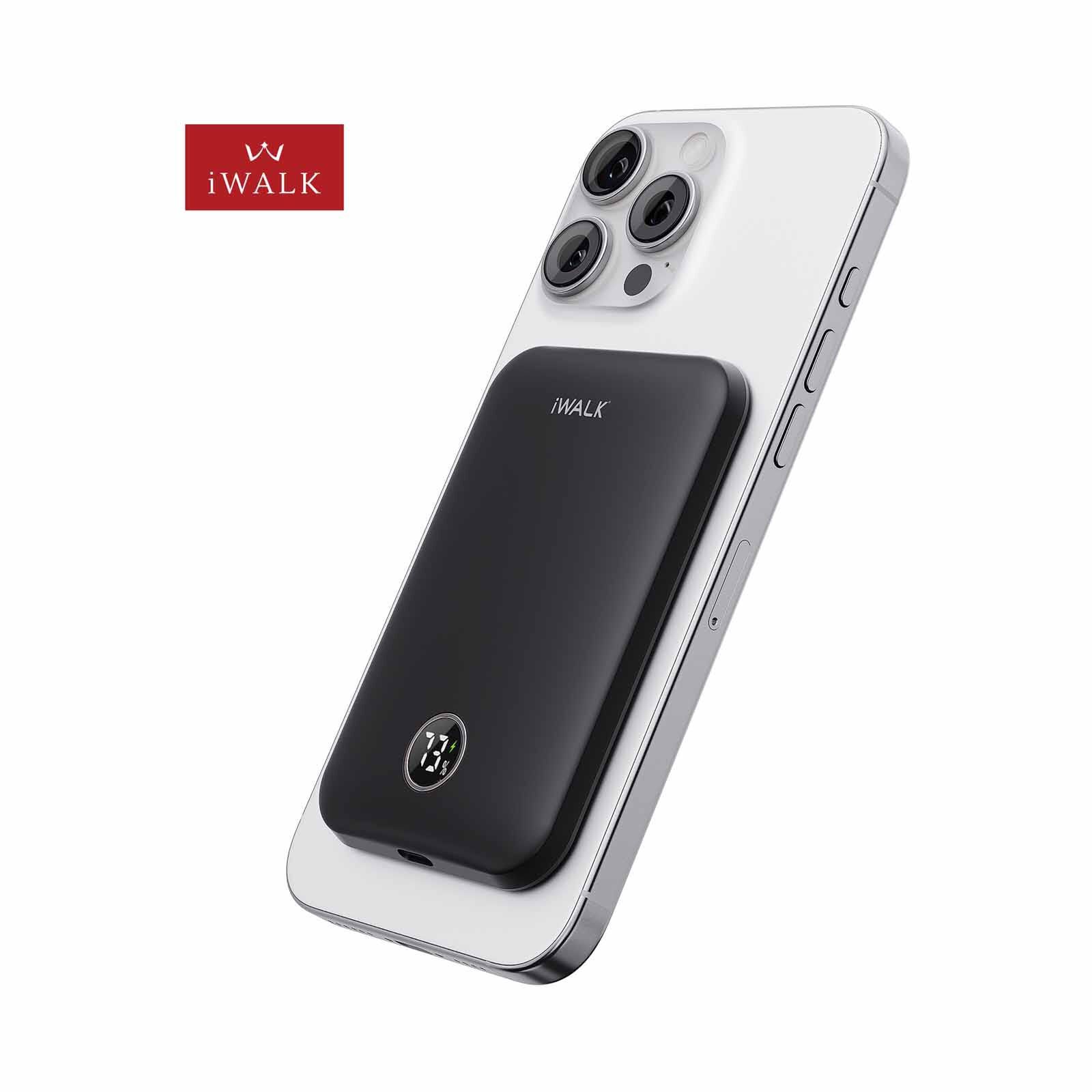 IWALK Powergrip Slim Magnetic Wireless Powerbank 5000mah For Iphone Black MXB008-001A