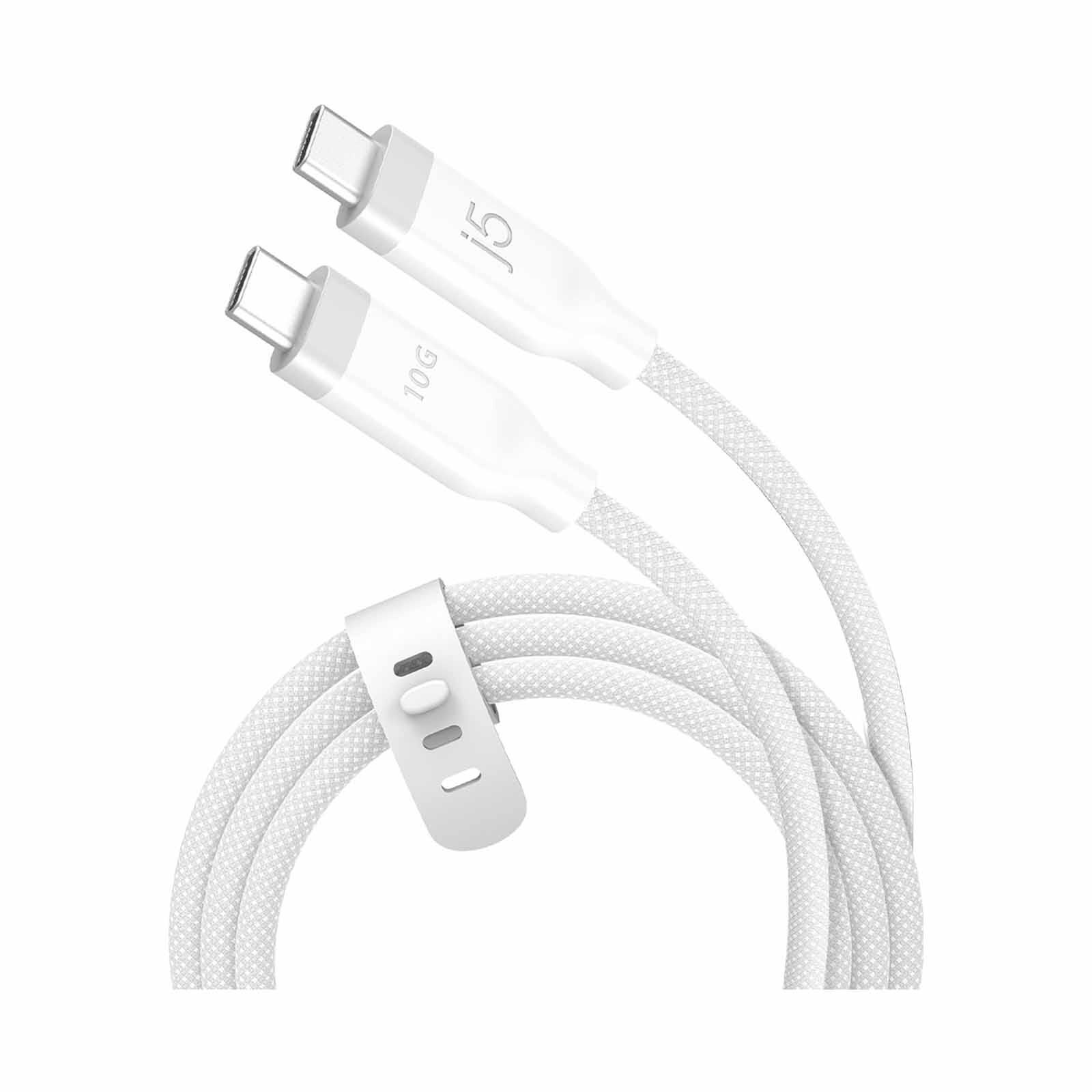 J5CREATE Usb-c 10gbps/60w Ultra Soft Double-braided Fast Charging Cable (white) JUCX19L12W-image 1