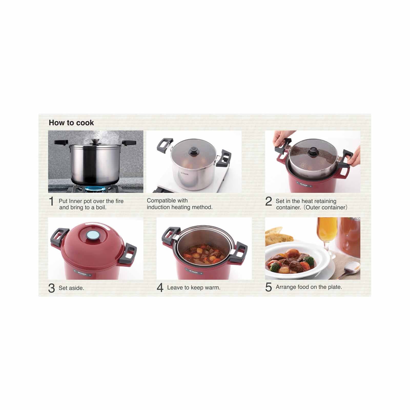 TIGER 4.5lt Thermal Magic Cooker (blanc Rouge) NFH-G450 (RJ)-image 6