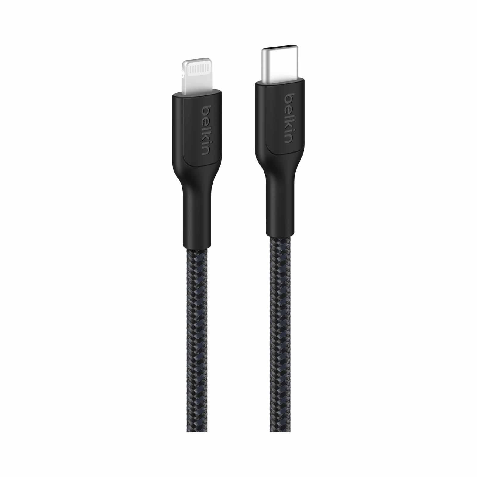 BELKIN Usb-c - Lightning Cable, Braided Pcr, 1m, Black CAA022FQ1MBK-image 1