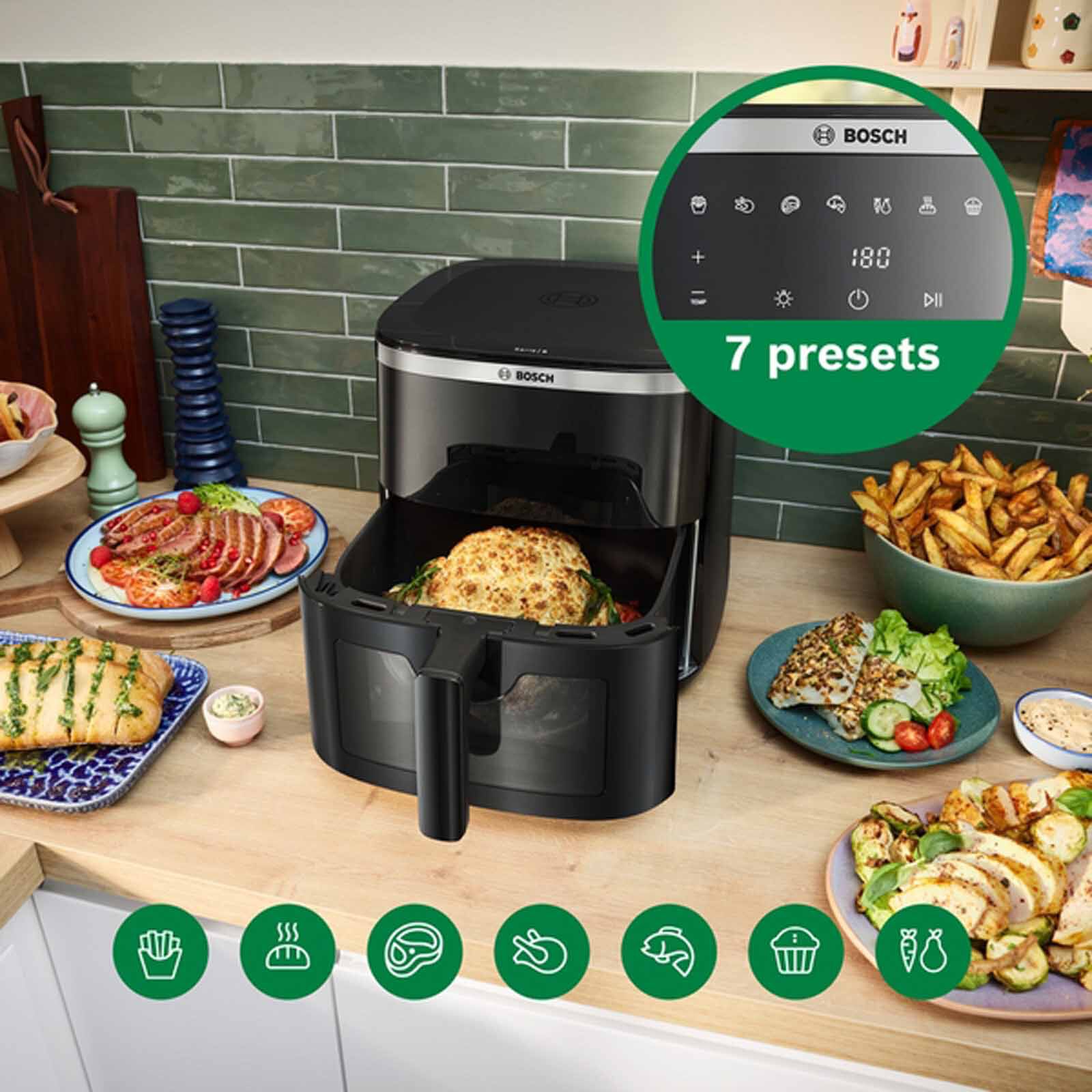BOSCH Air Fryer (7.2l, 1800w) - Black MAF671B0GB-image 5