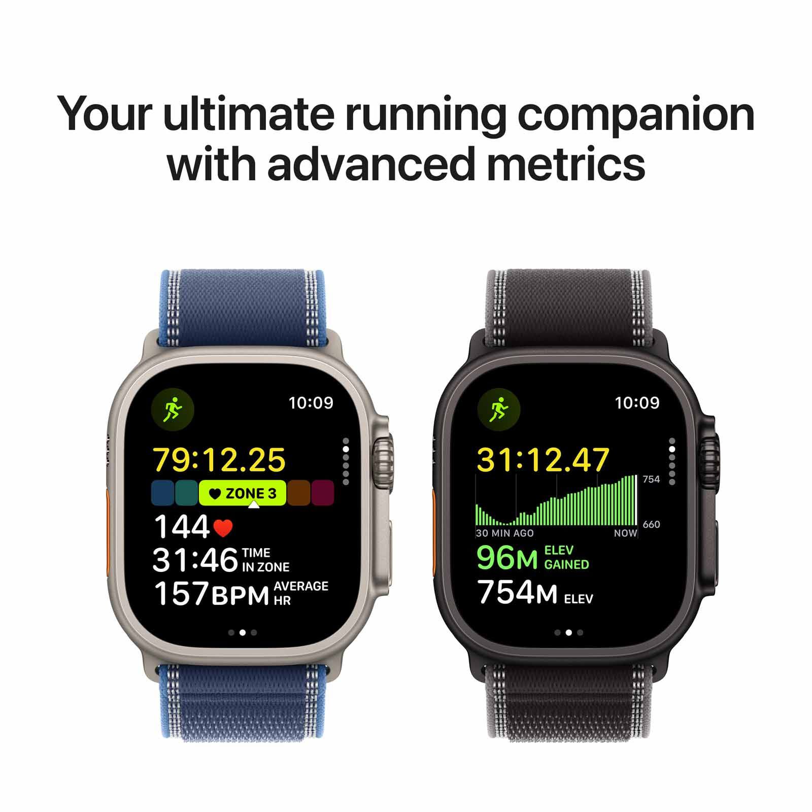 APPLE Watch Ultra 3 Gps + Cellular 49mm Natural Titanium Case With Blue/bright Blue Trail Loop - M/l MEWU4X/A-image 6