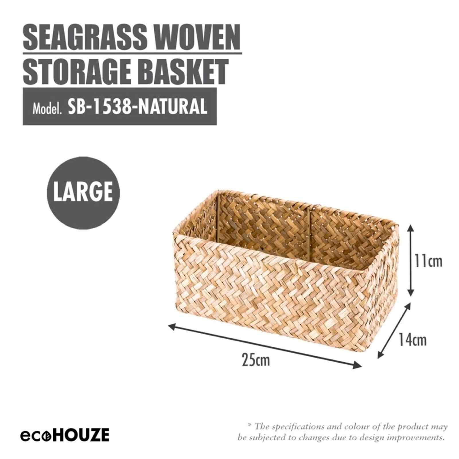 HOUZE Ecohouze Seagrass Woven Storage Baasket (large) SB-1538-NATURAL-image 1