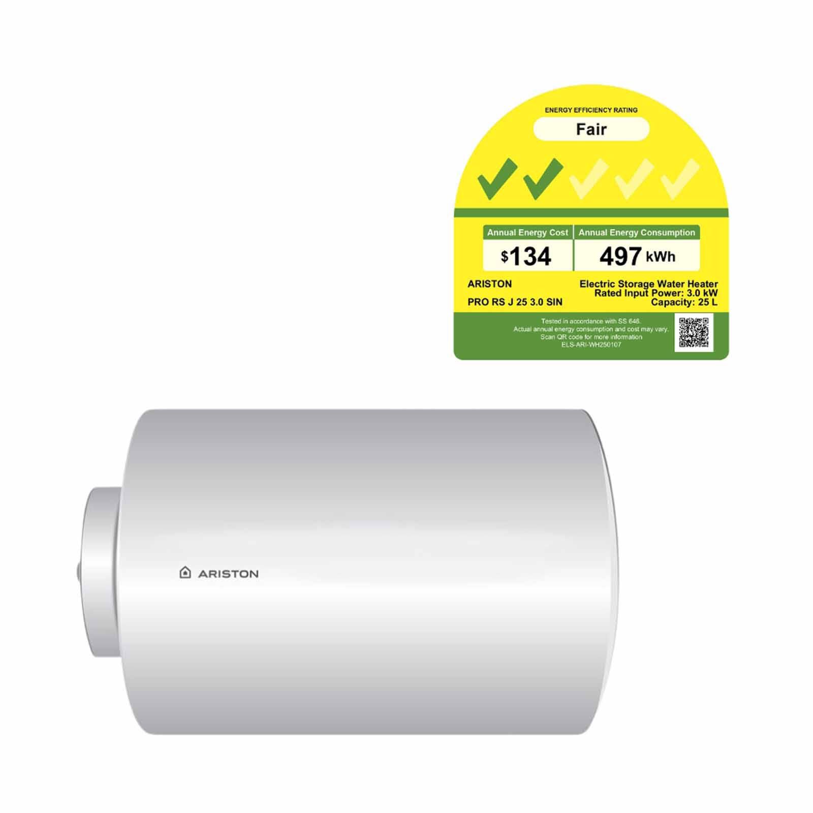 ARISTON Storage Water Heater 25l (installation Charges Applies) PRO RS J 25 3.0 SIN