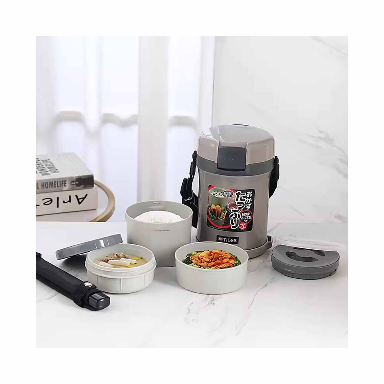 TIGER 1.7lt Lunch Box With Bag (warm Sliver) LWU-B170 (SE)-image 2