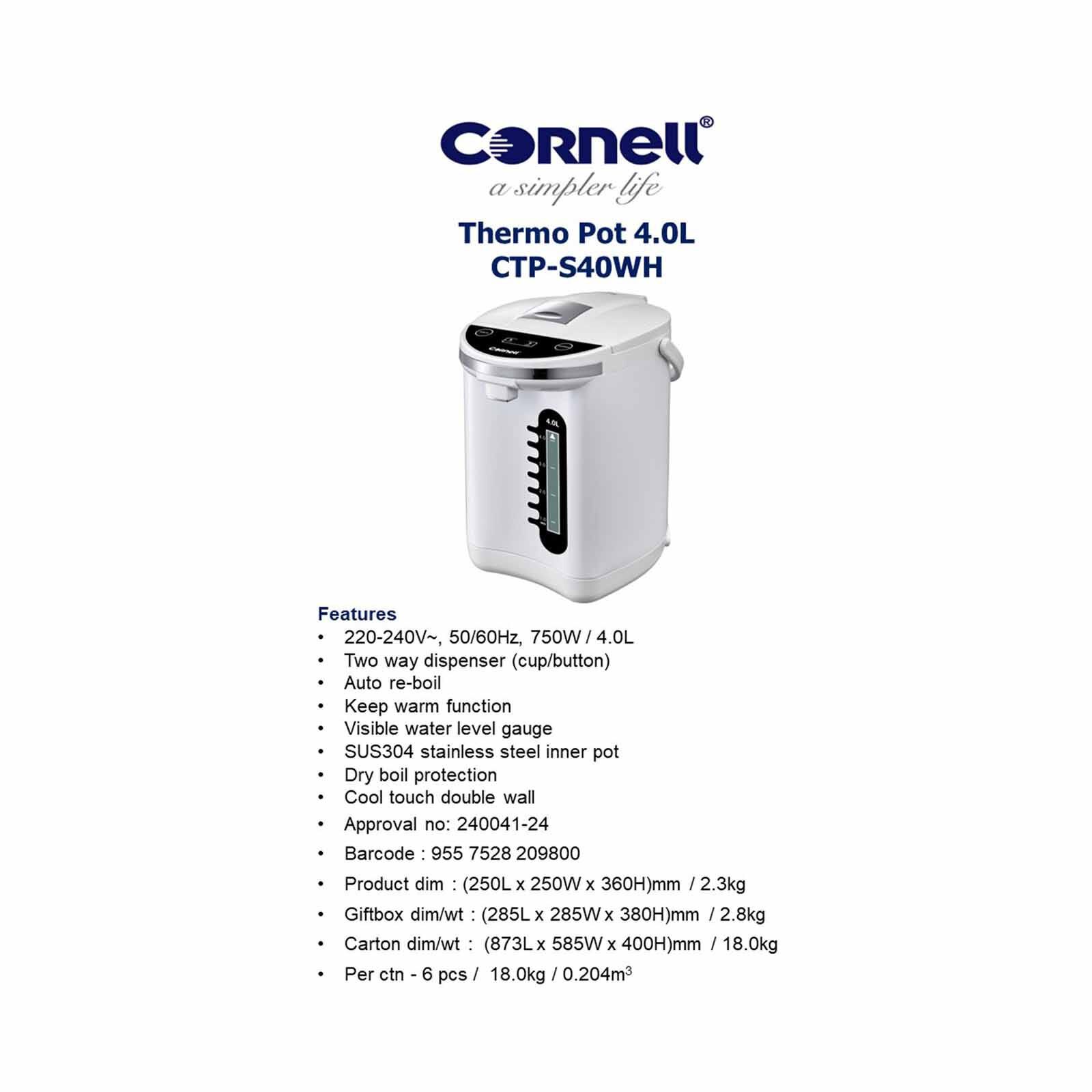 CORNELL Airpots (4.0l) CTPS40WH-image 5
