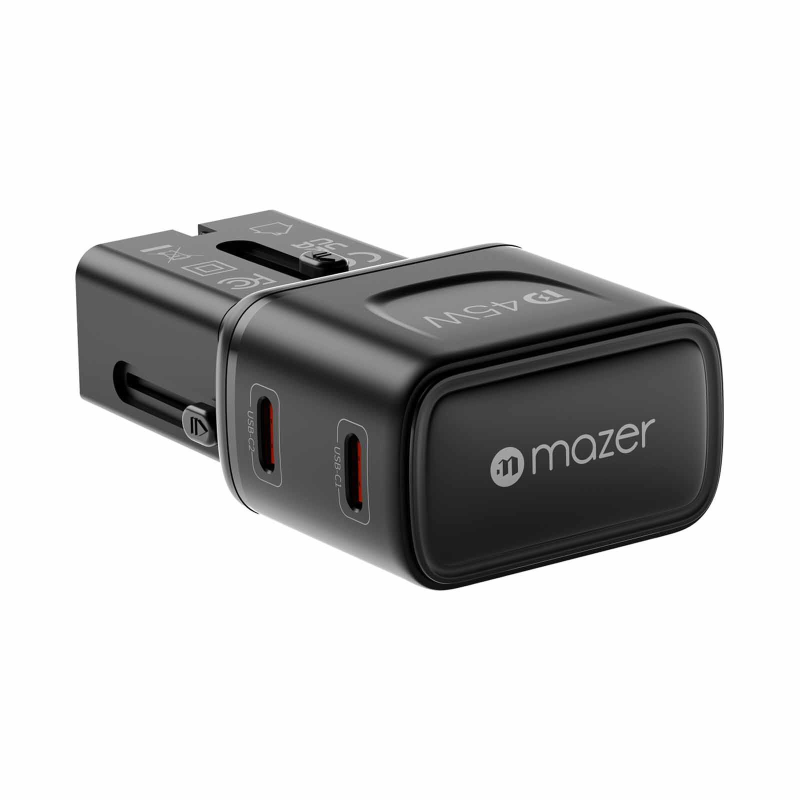 MAZER Infinitetravel Pocket Gan Pd45w 2c Travel Charger-black M-IFTRAVEL545-BK-image 9