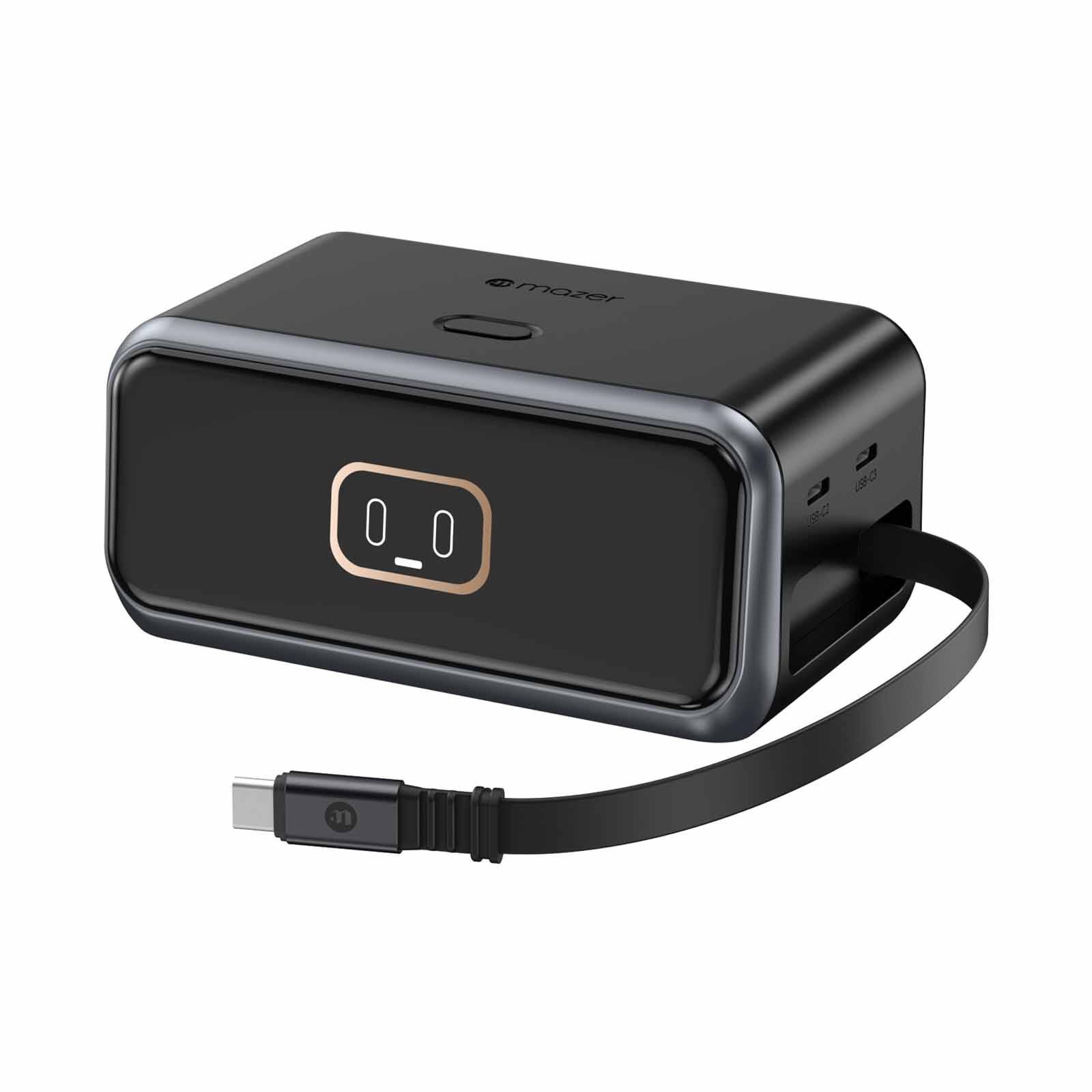 MAZER Ai Prestigegan Pd200w Desktop Charger With Retractable Cable - Black M-AI-D200-V7-BK-image 12
