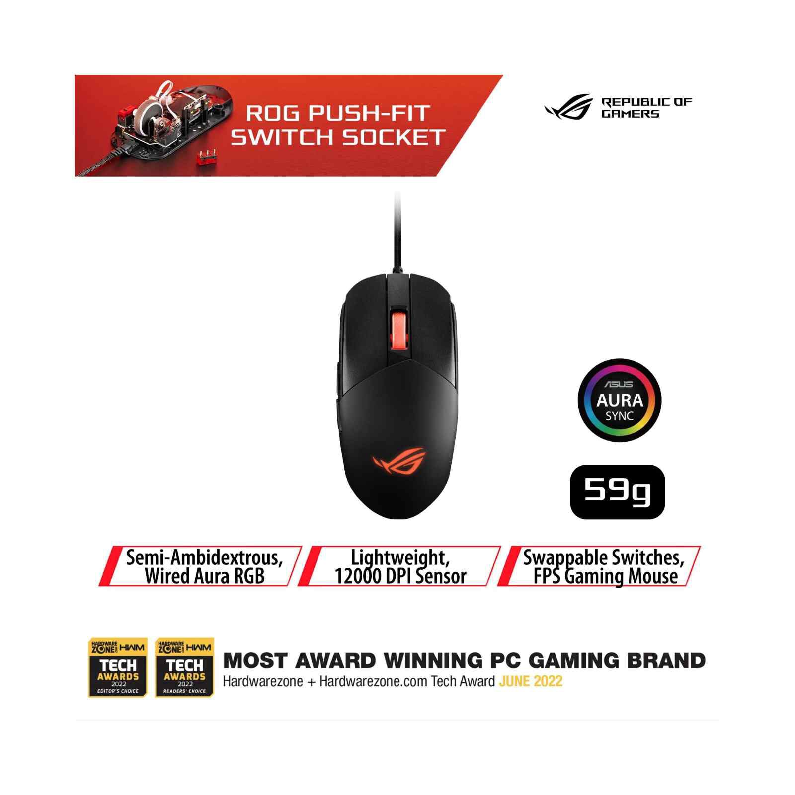 ASUS Rog P518 Strix Impact Iii Rgb Gaming Mouse ROG STRIX IMPACT III-image 1