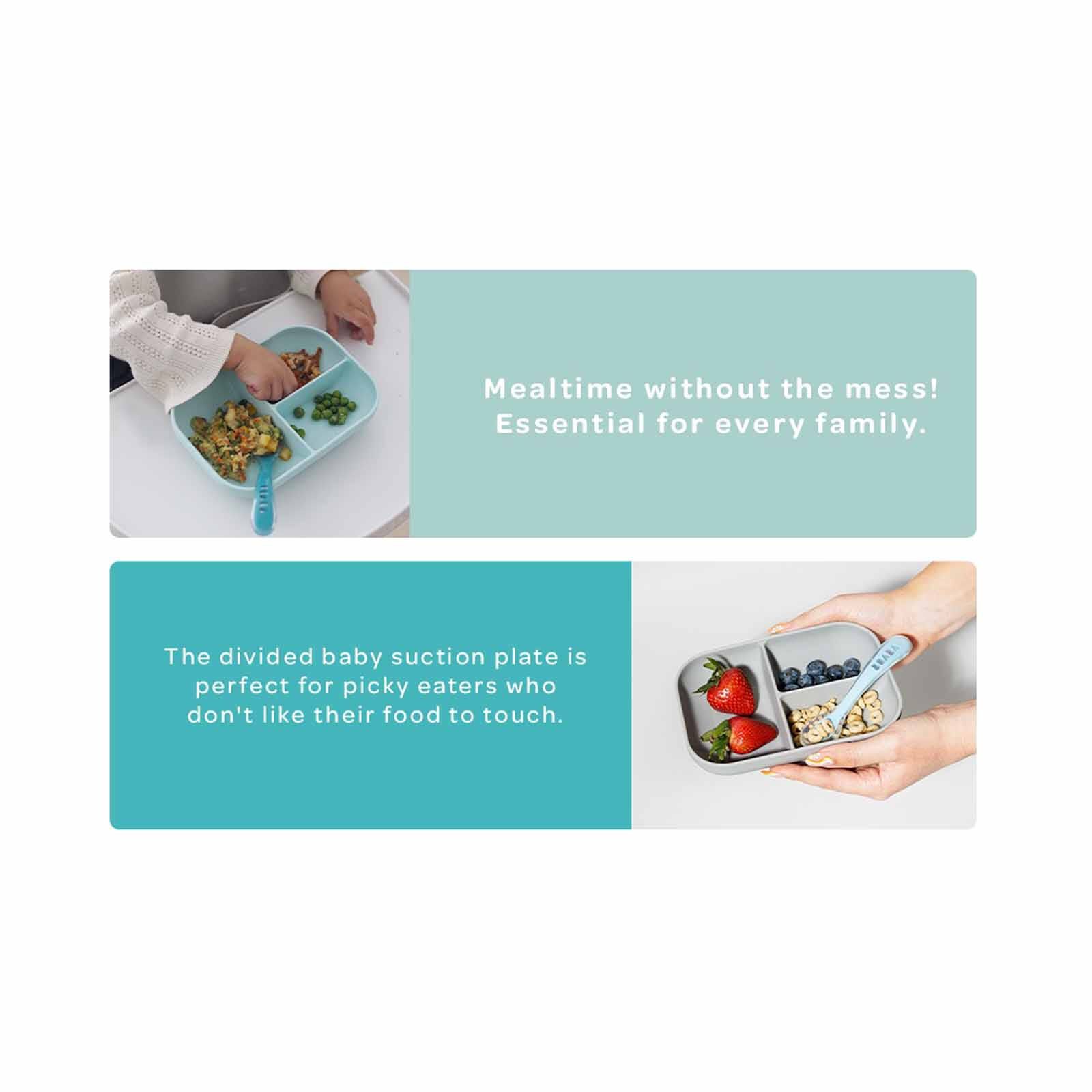 BEABA Learning Set - Blue/grey (online) SILICONE-image 6
