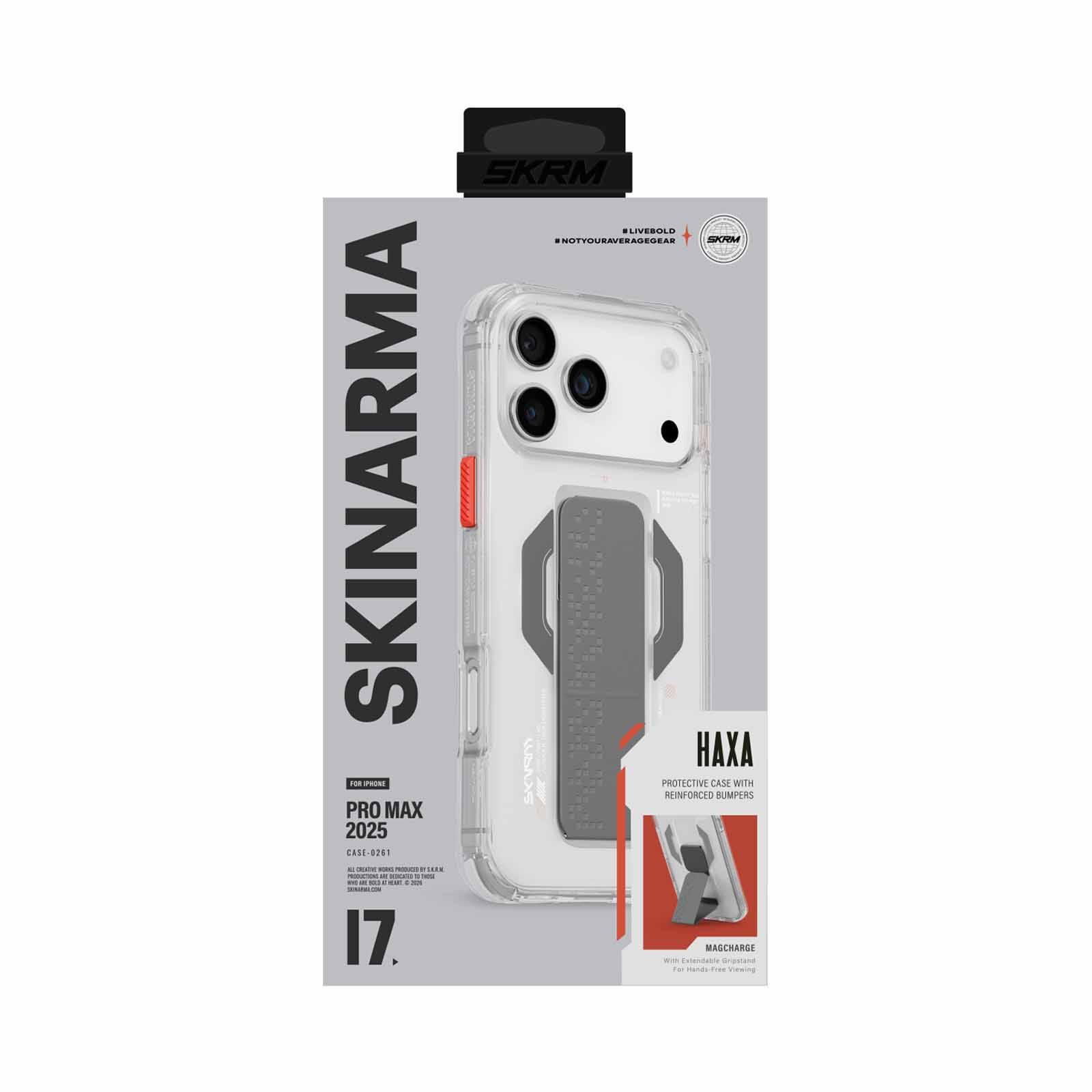 SKINARMA Iphone 17 Pro Max (2025) 6.9" Haxa (mag-charge + Grip-stand) SK-2025IPP6.9-HAXA-CLR-image 1