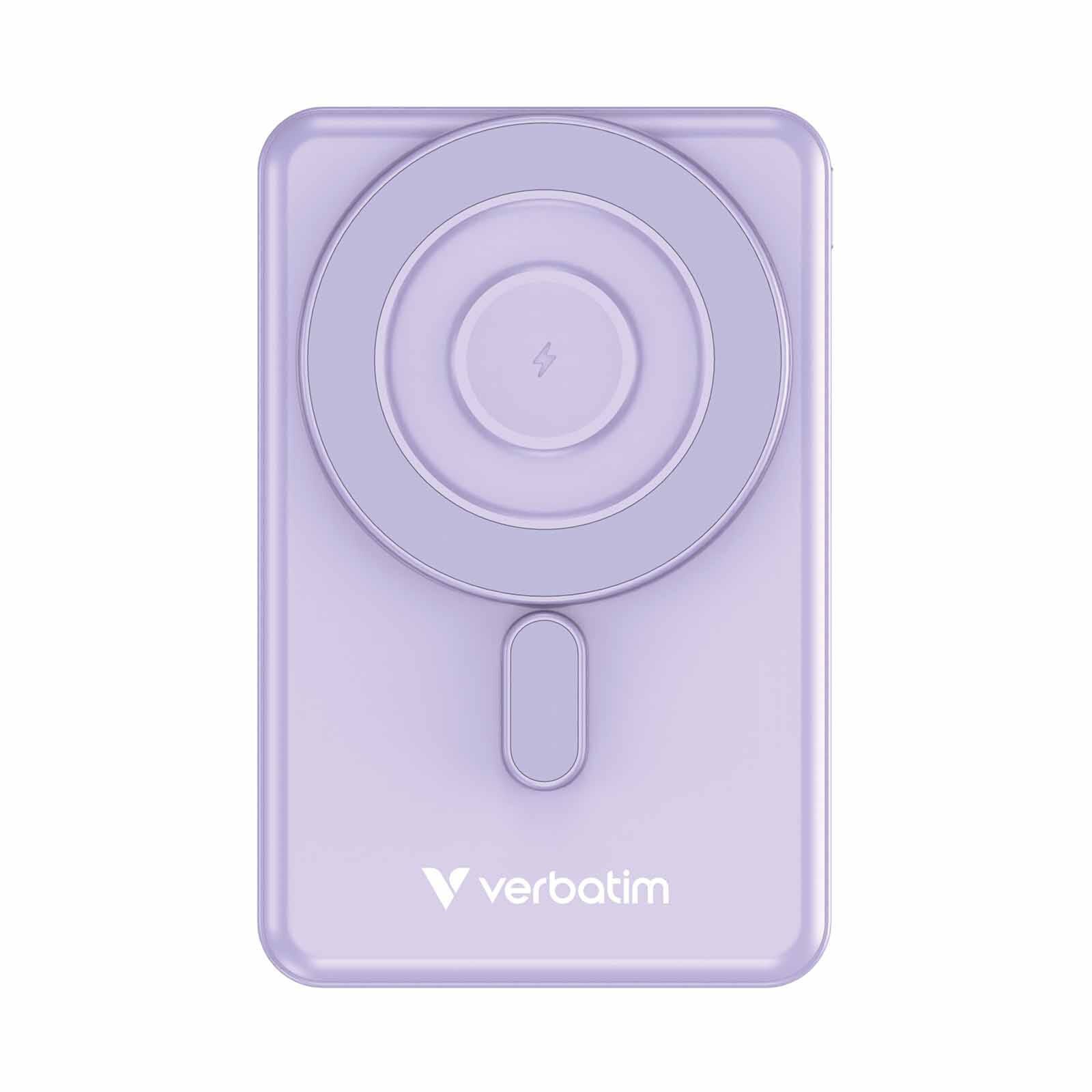 VERBATIM Powerbank Magnetic Wireless Charge 10000mah 2 X C Stand Purple VM32270