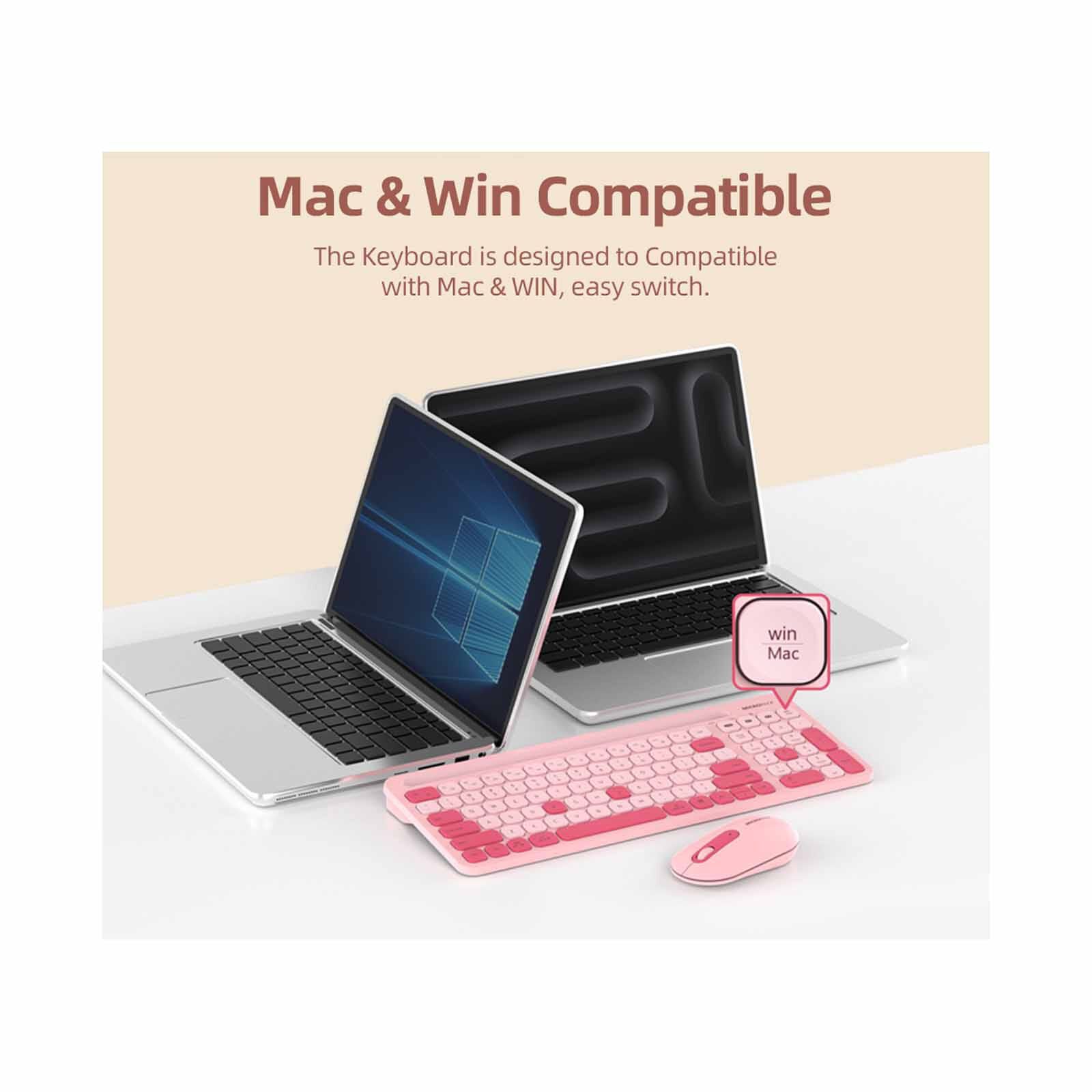 MICROPACK Lifestyle 2.4g+bluetooth Wireless Keyboard And Mouse Combo - Cream KM-238W-EN-CR-image 9