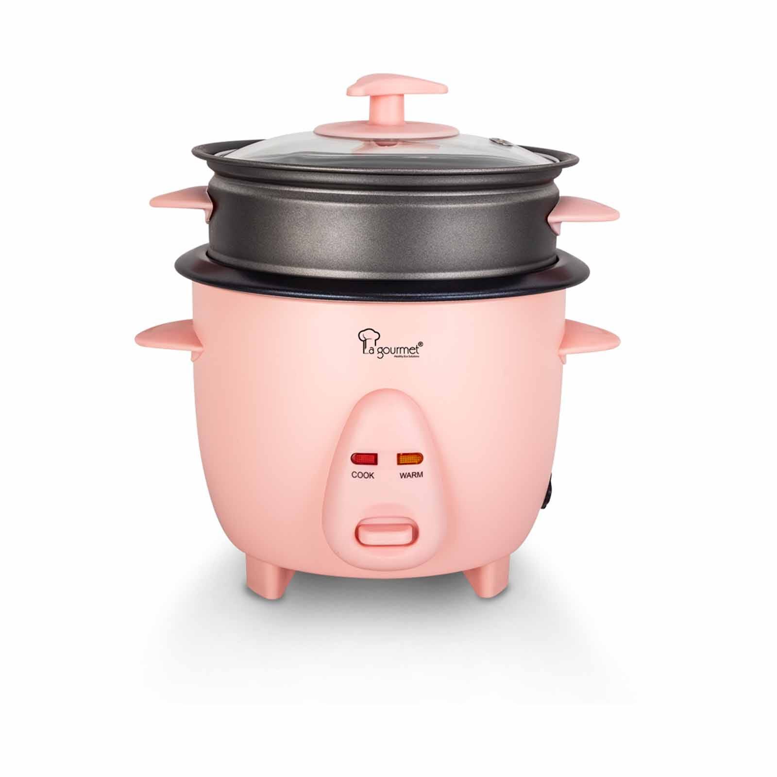 LA GOURMET Rice Cooker With Non-stick Steamer (0.6l)- Pink LGELRC413154