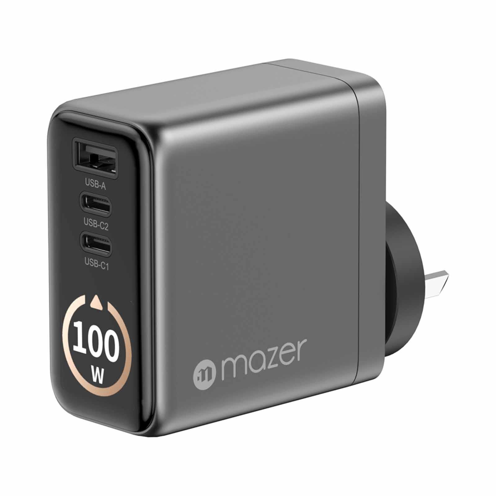 MAZER Aiprestige Gan Pd100w 2c1a With Travel Plugs-blackgrey M-AI-G100W-V7-BG-image 8