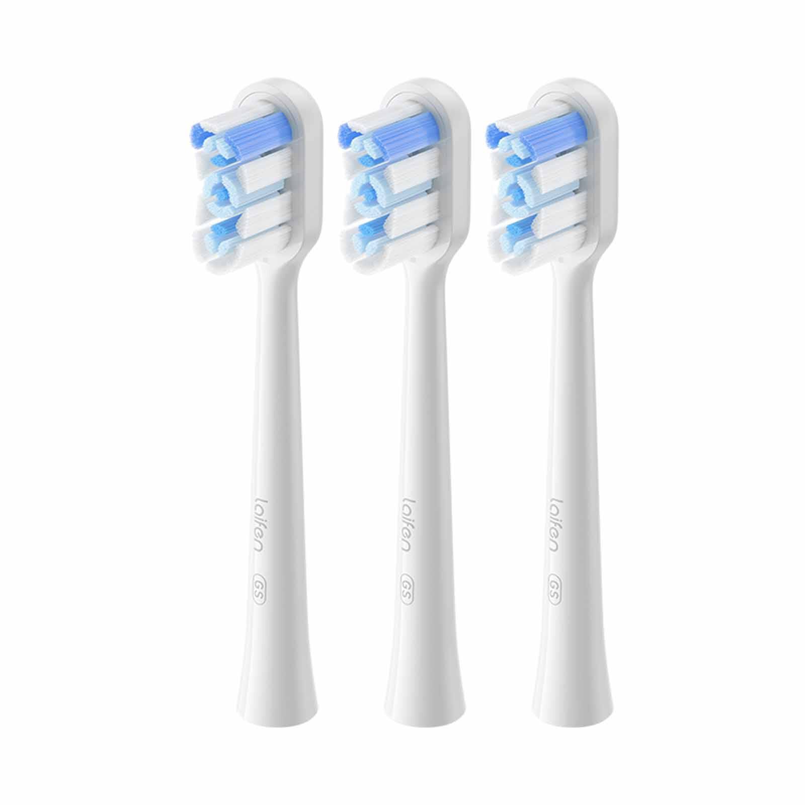 LAIFEN Wave Electric Toothbrush Head 3 Brush Heads White Color (super-clean) WAVE 3 BRUSH HEADS WHITE COLOR (SUPER-CLEAN)