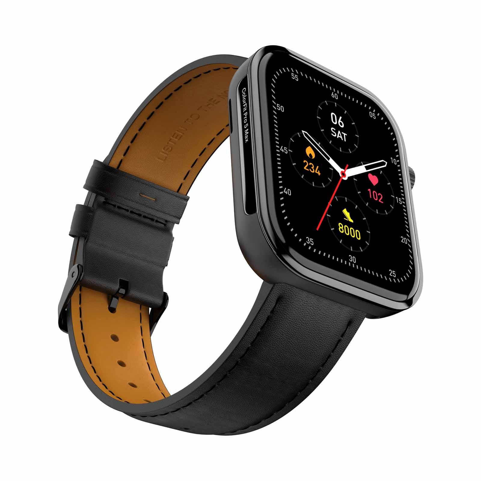 NOISE Colorfit Pro 5 Max Smartwatch - Classic Black WRB-SW-COLORFITPRO5MAX-LTHR-BLK_BLK-image 6