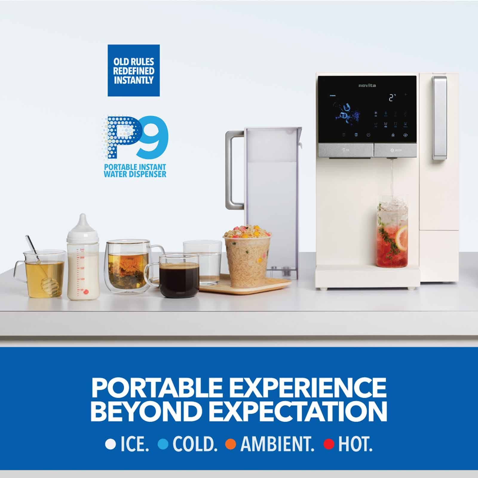 NOVITA Instant Hot/cold Dispenser With Ice Maker - Opaline Beige P9 HYDROPLUS - OPALINE BEIGE-image 3