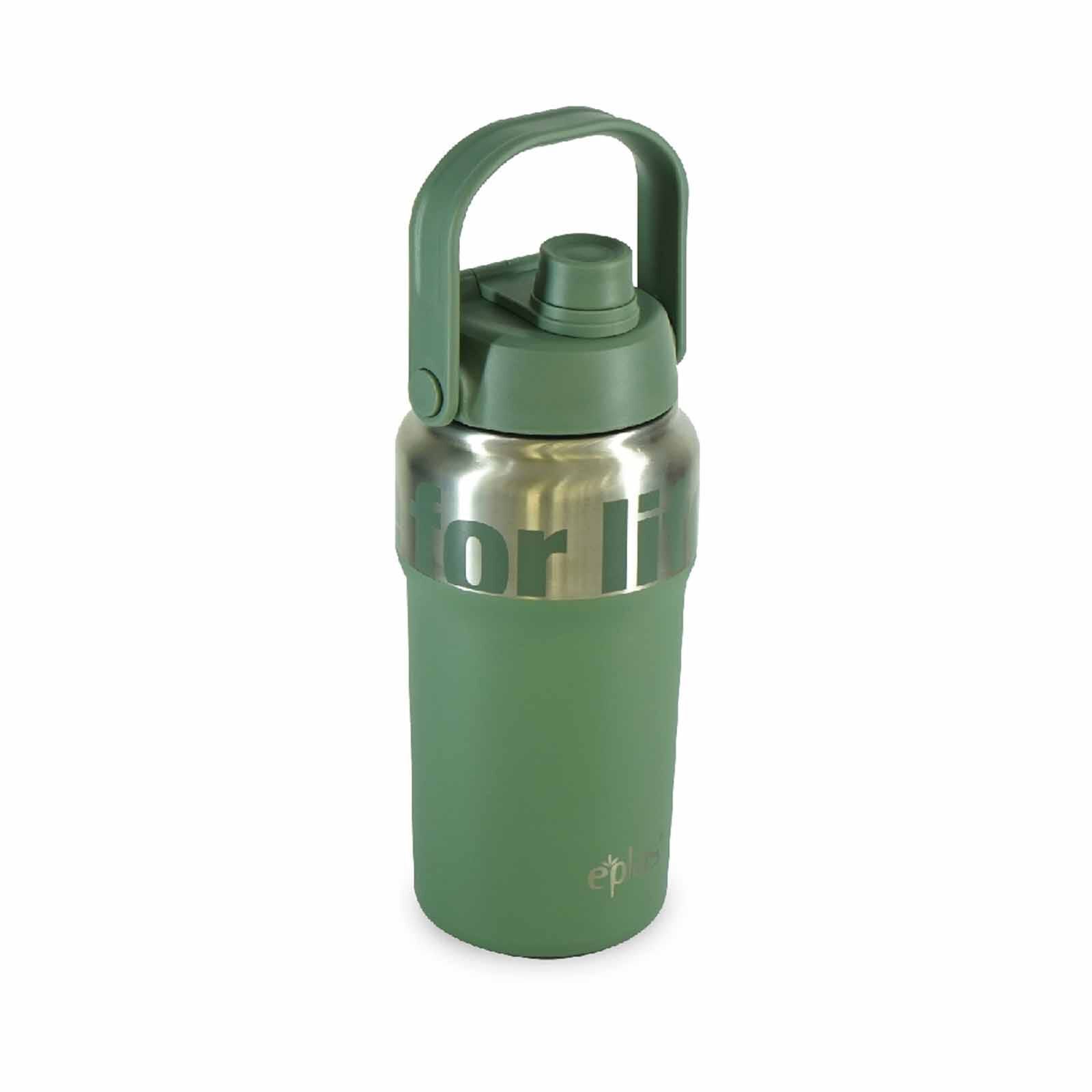 EPLAS 304 Stainless Steel Sporty Thermos Flask With Handle (1000ml) - Olive Drab Green EVH-1000