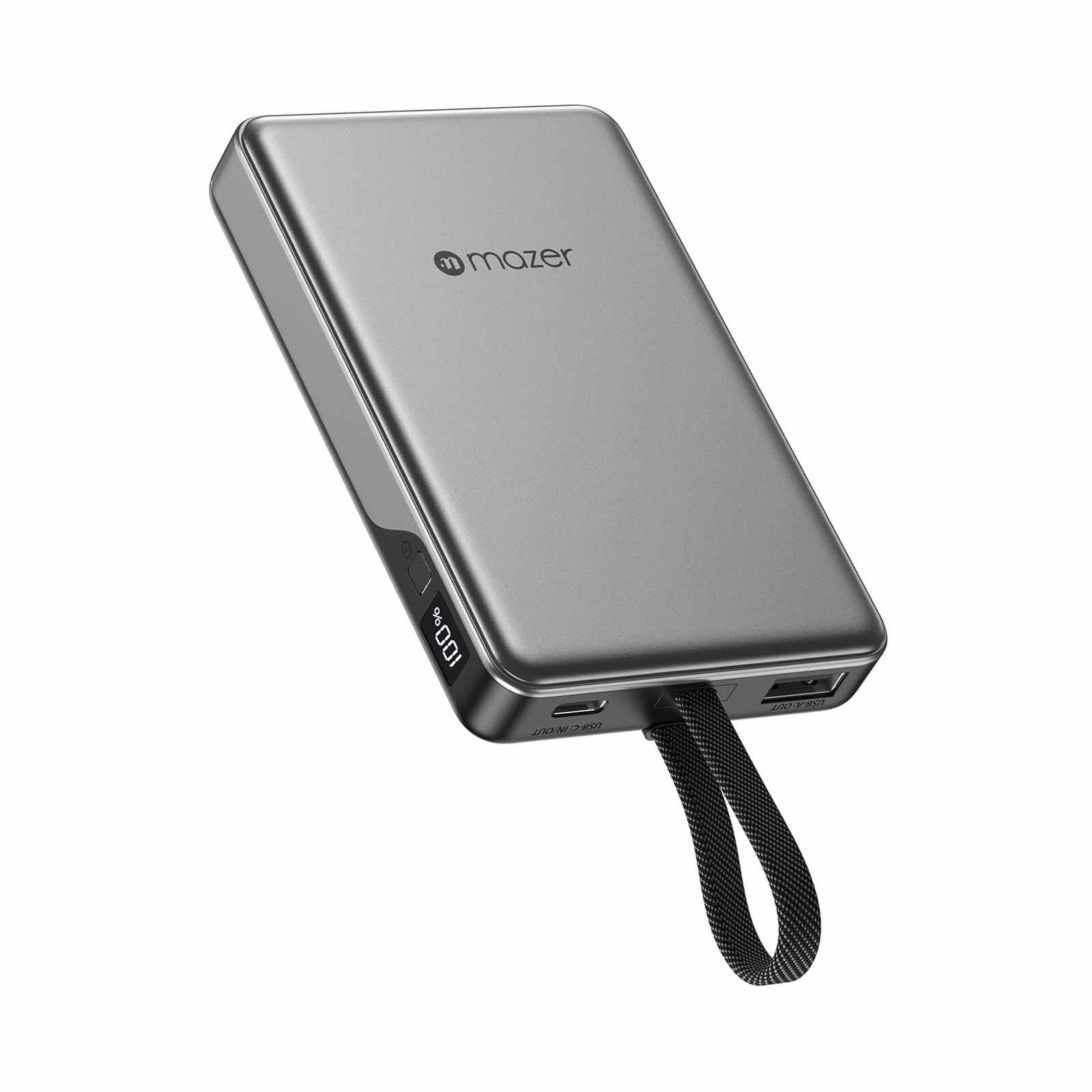 MAZER Powercharge Link 10000mah Pd35w With Built-in C-cable Powerbank - Blackgrey M-PC35L10V3-BG