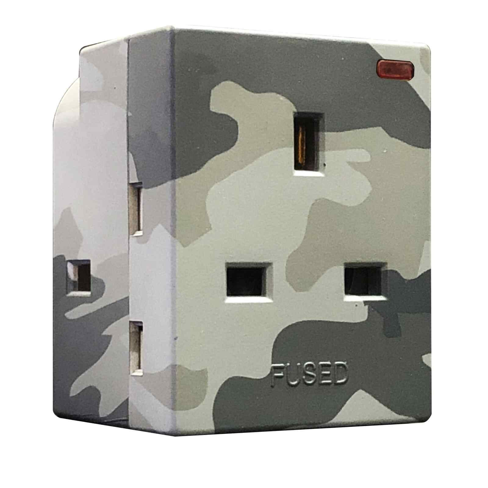 SOUNDTEOH 3way Camo Adaptor Plug With Neon PP-46N/GY-image null