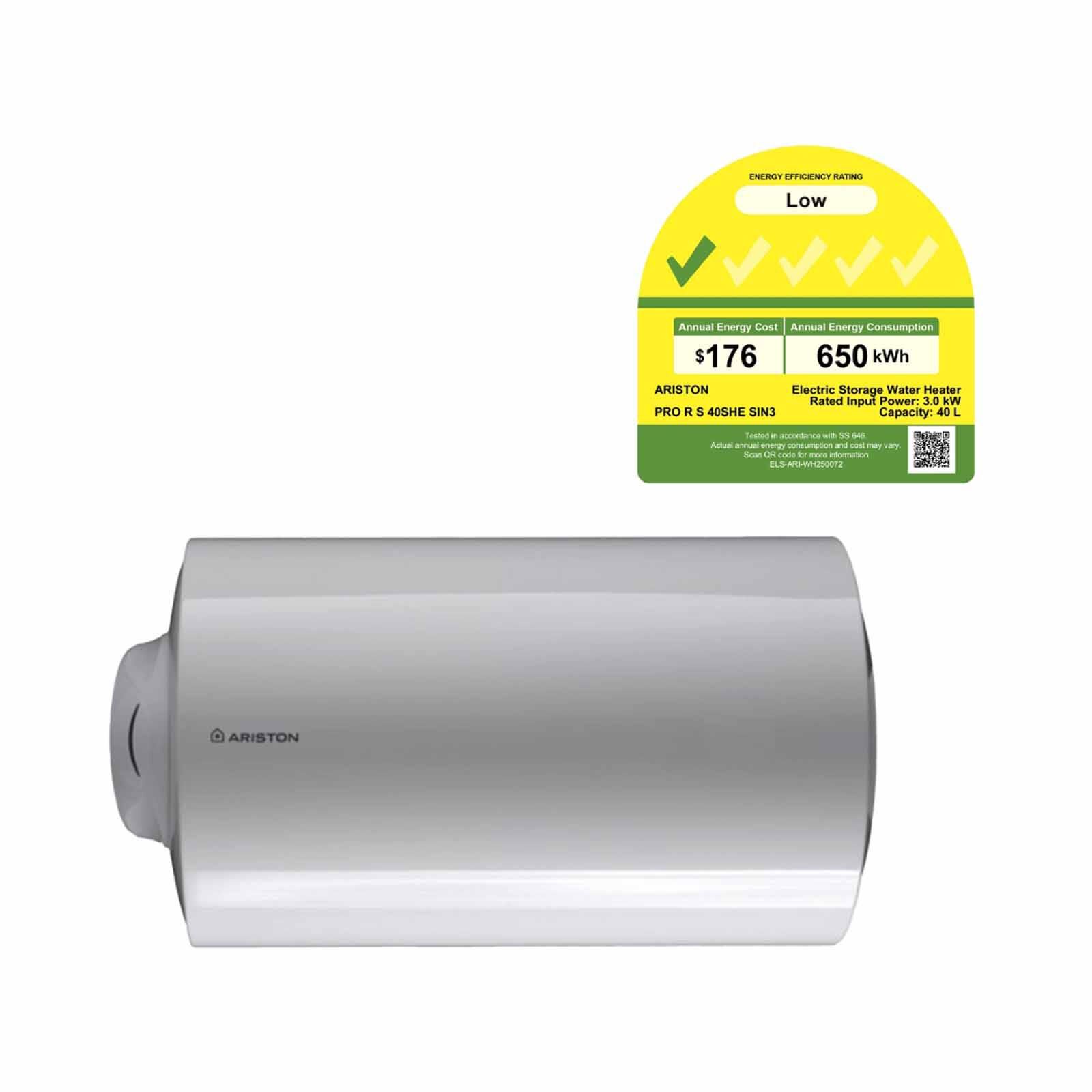 ARISTON Storage Water Heater 40l (installation Charges Applies) PRO R S 40SHE SIN3