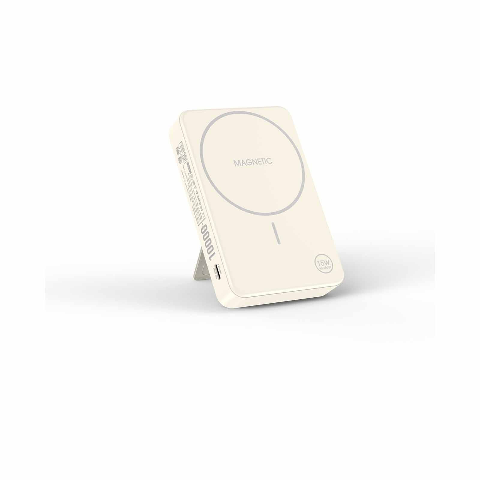 MAZER Magnetic 15w 10,000mah/pd30w With Istand Power Bank-cream M-MAGAIR20-CM-image 9