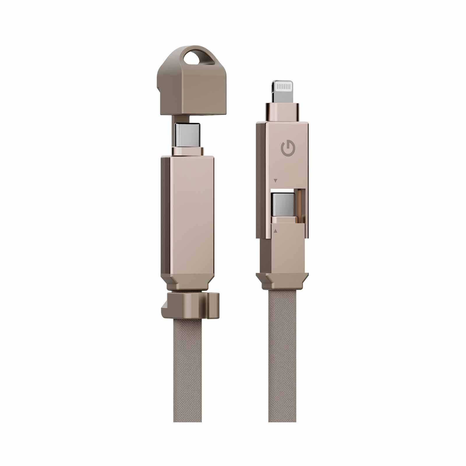 ENERGEA Sheath 2-in-1 C To C + Lightning Cable, 480mbps, 60, 1m -gold CBL-60SHTH-GLD100-image 3